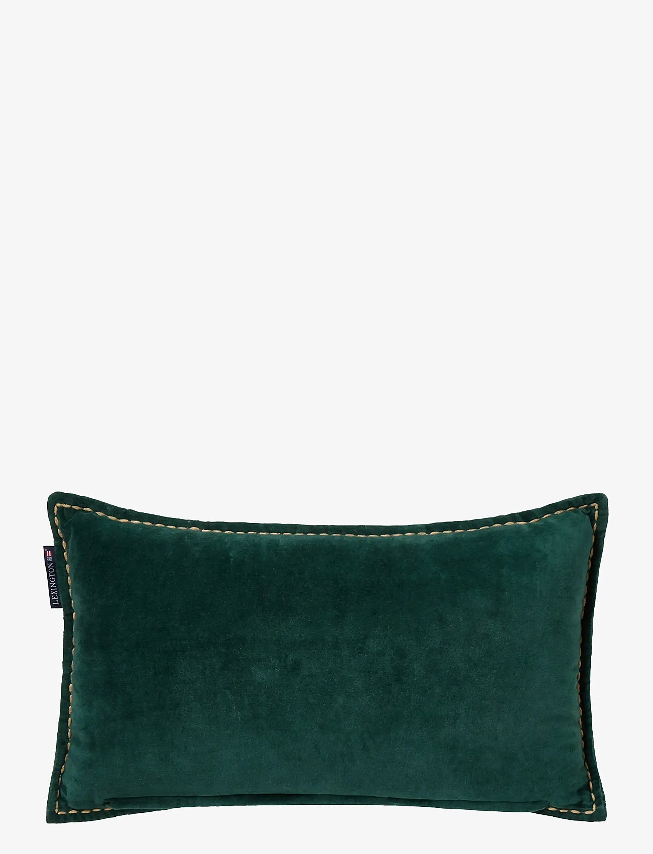 Lexington Home - Winter House Organic Cotton Velvet 50x30 Pillow - jõulutekstiilid - green/lt beige - 1