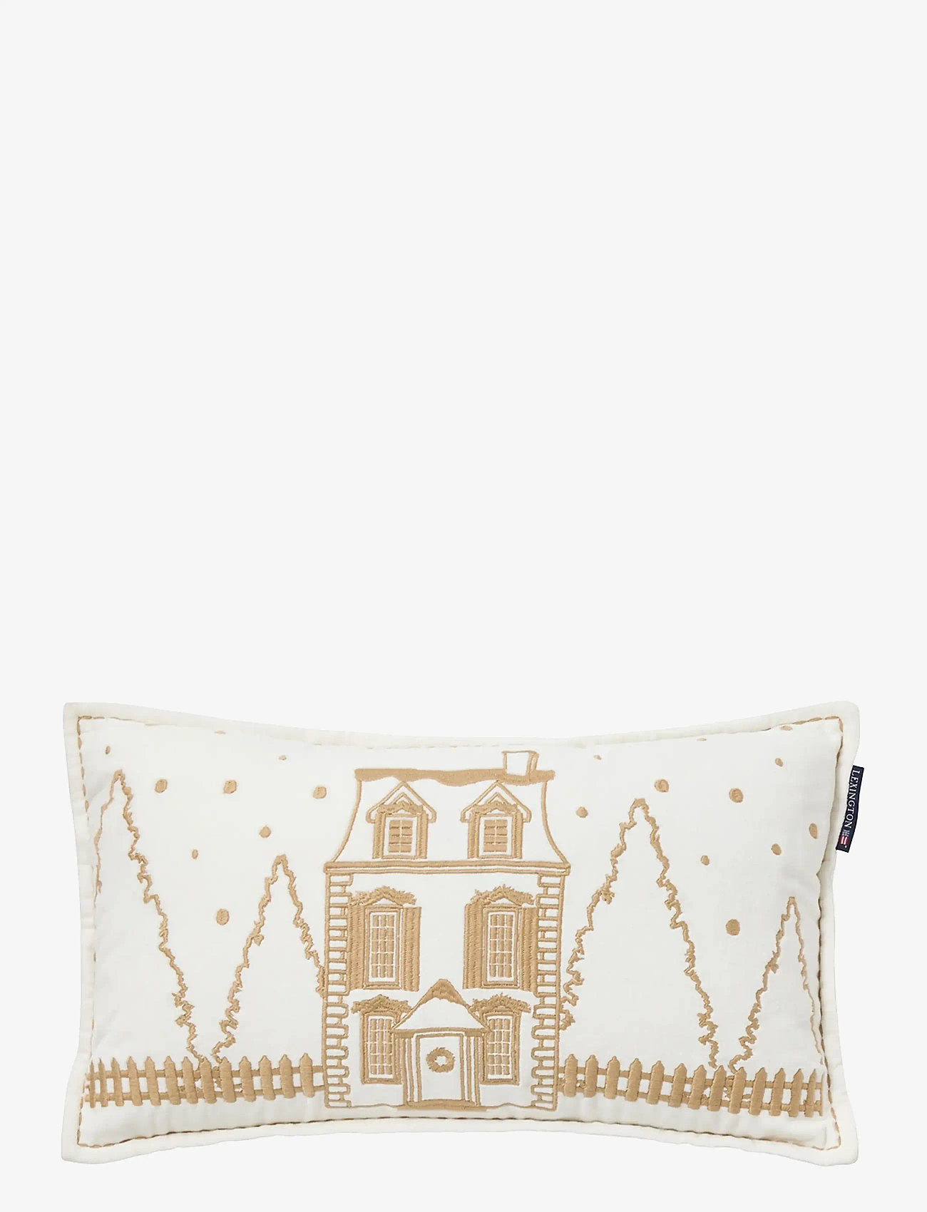 Lexington Home - Winter House Organic Cotton Velvet 50x30 Pillow - weihnachtstextilien - white/lt beige - 0
