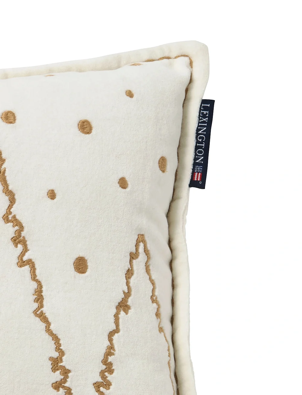 Lexington Home - Winter House Organic Cotton Velvet 50x30 Pillow - jultextilier - white/lt beige - 3