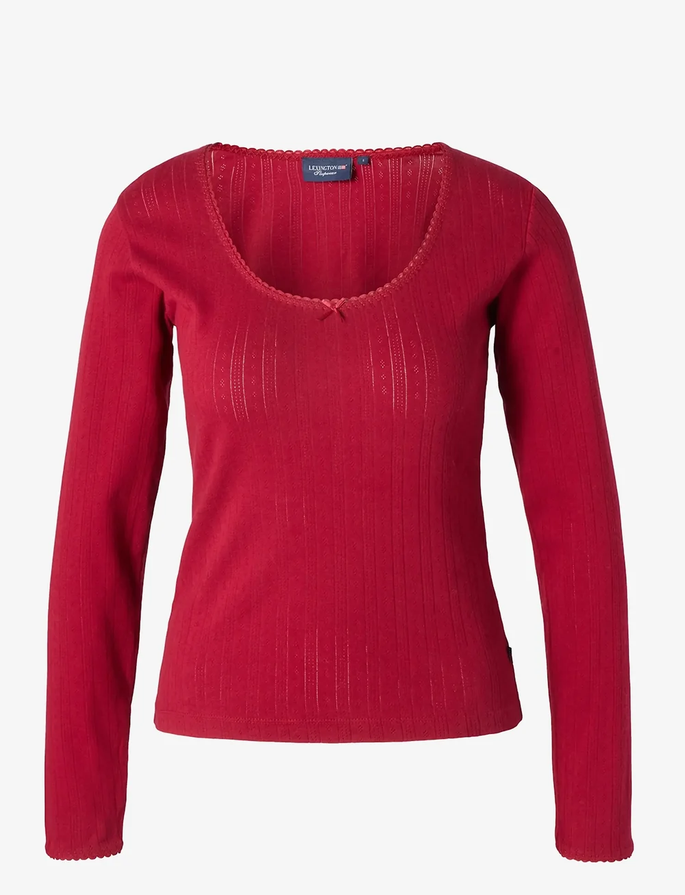 Lexington Home - Pointelle Organic Cotton Jersey Pajama Set - julpynt - red - 0