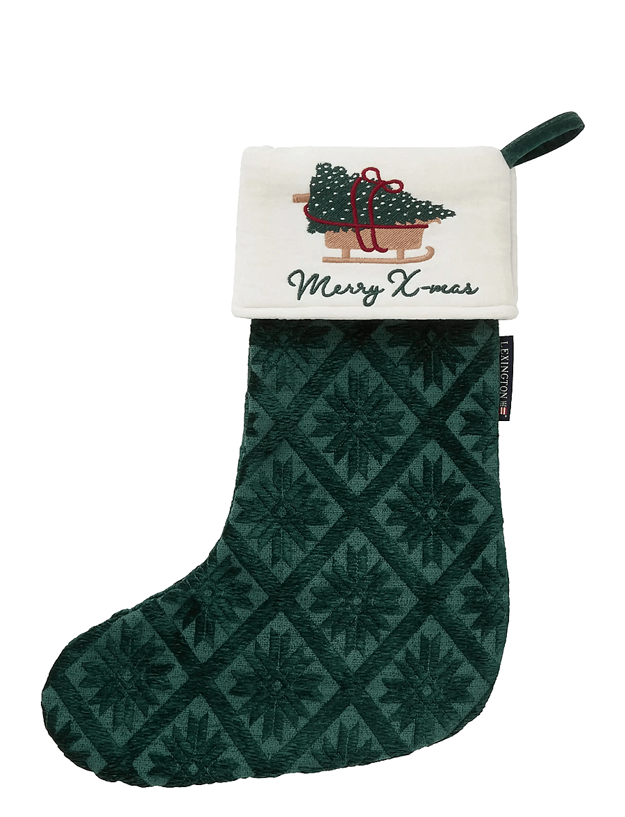Lexington Home - Jacquard Organic Cotton/Viscose Stocking - green - 0