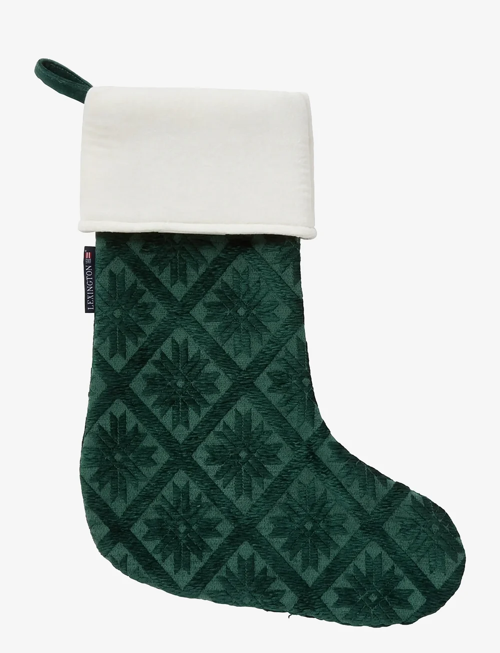 Lexington Home - Jacquard Organic Cotton/Viscose Stocking - julepynt - green - 1