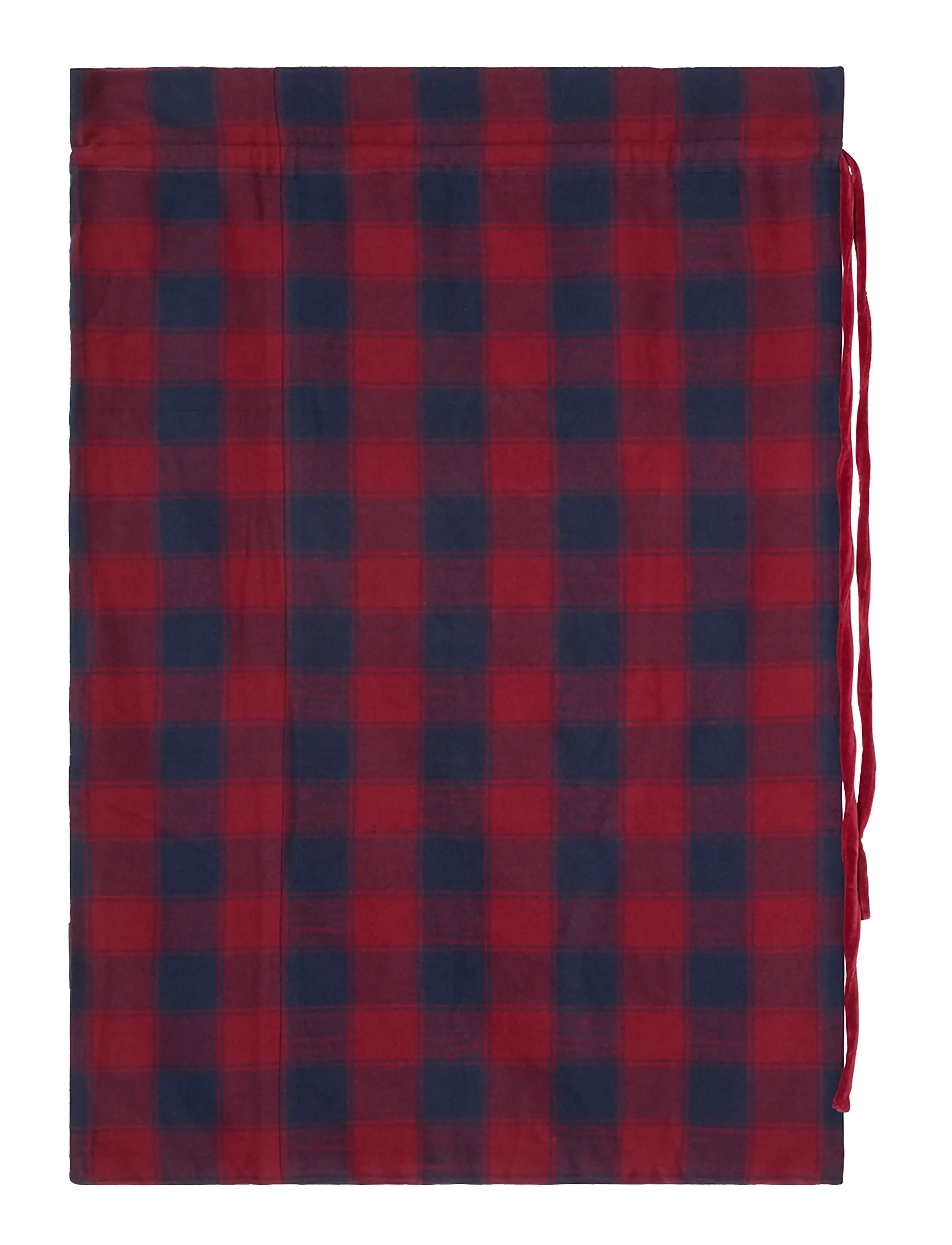 Lexington Home - Org Cotton Flannel Christmas Gift Sack - dk blue/red - 2