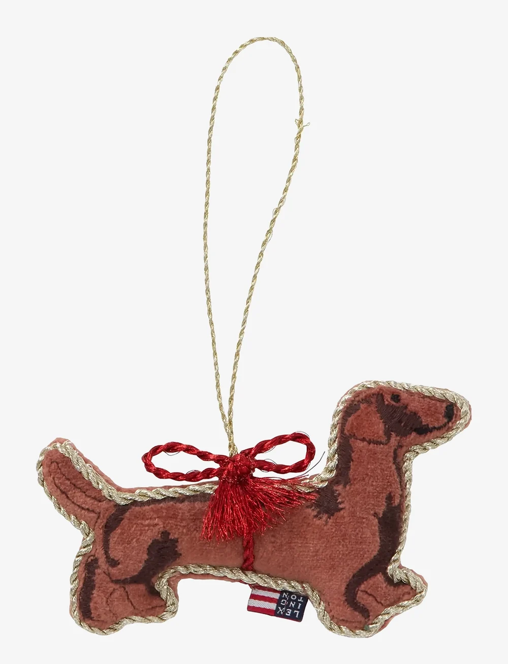 Lexington Home - Dog Org Cotton Velvet Ornament - weihnachtsdekoration - multi - 0
