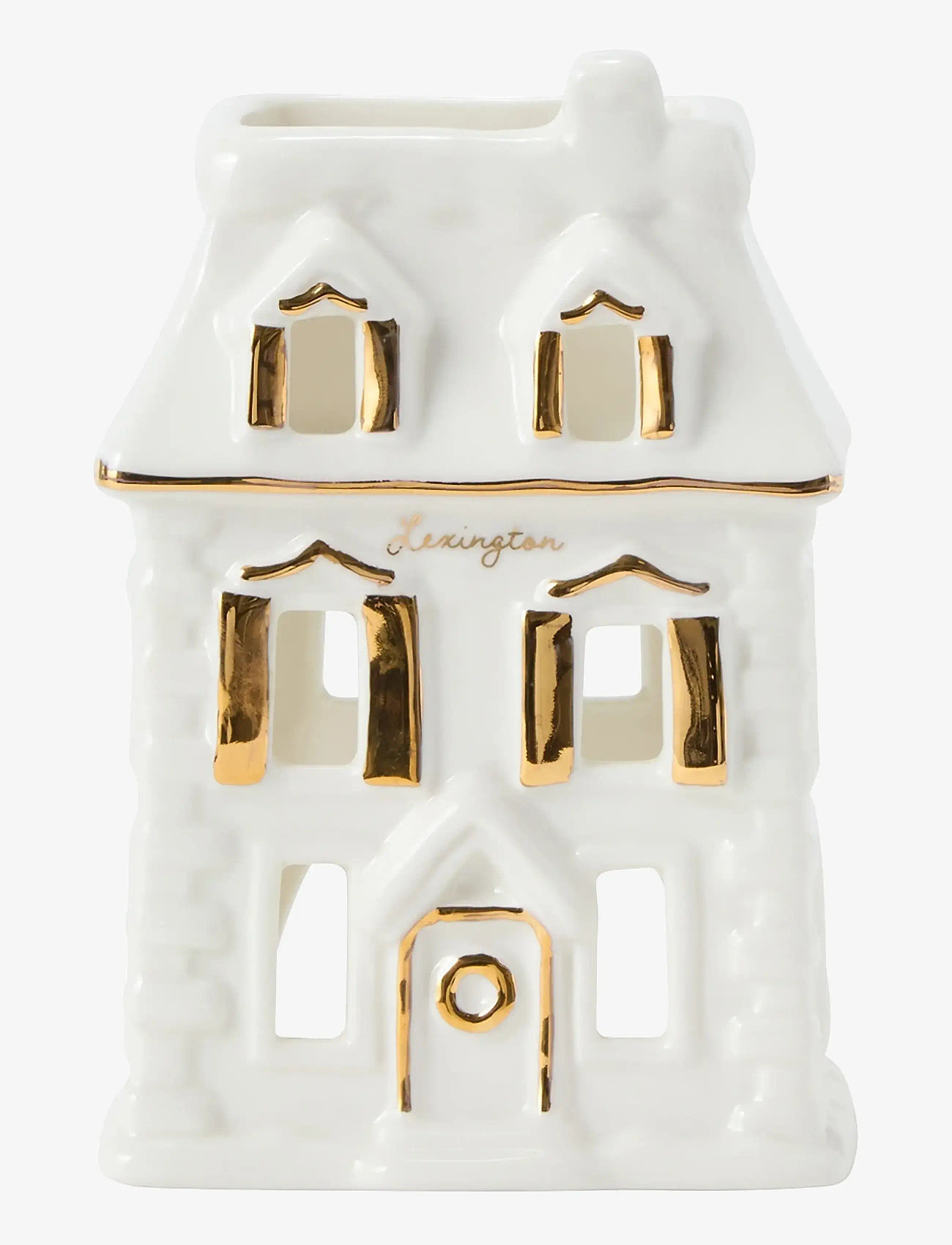 Lexington Home - House Stoneware Lantern - white/gold - 0