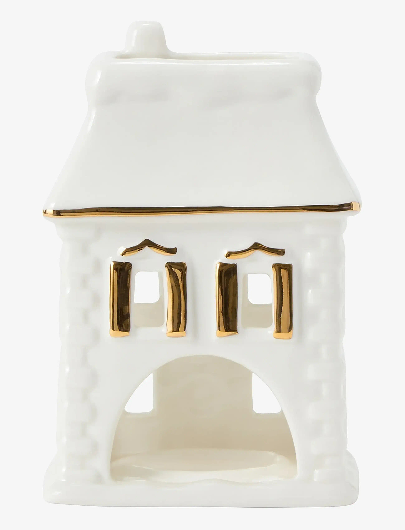 Lexington Home - House Stoneware Lantern - white/gold - 1