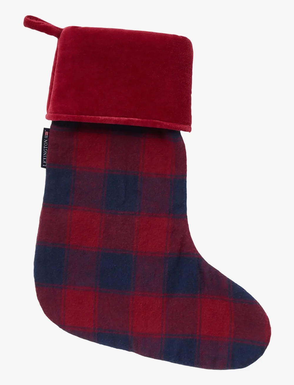 Lexington Home - Organic Cotton Checked Stocking - weihnachtsdekoration - dk blue/red - 1