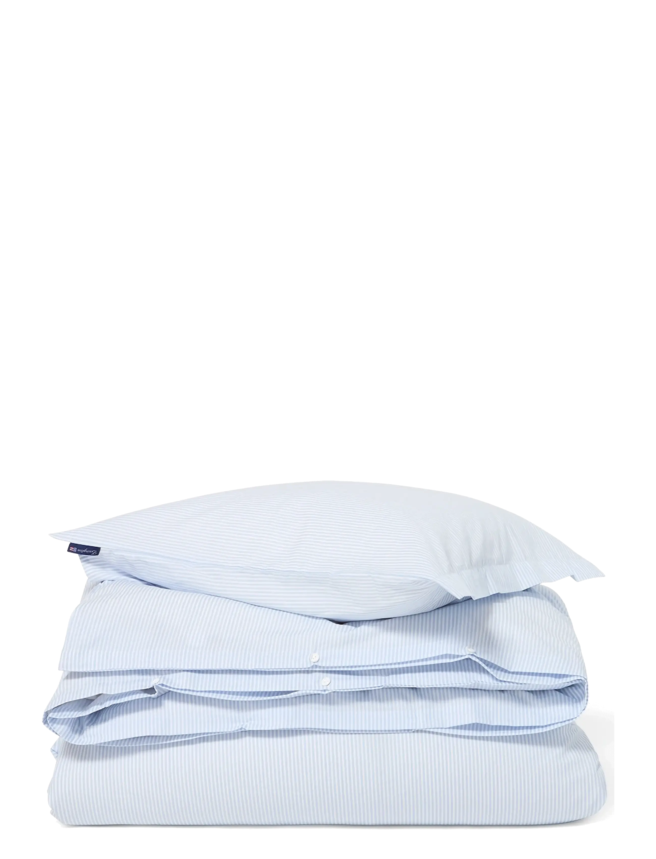 Blue/White Striped Cotton Sateen Bed Set