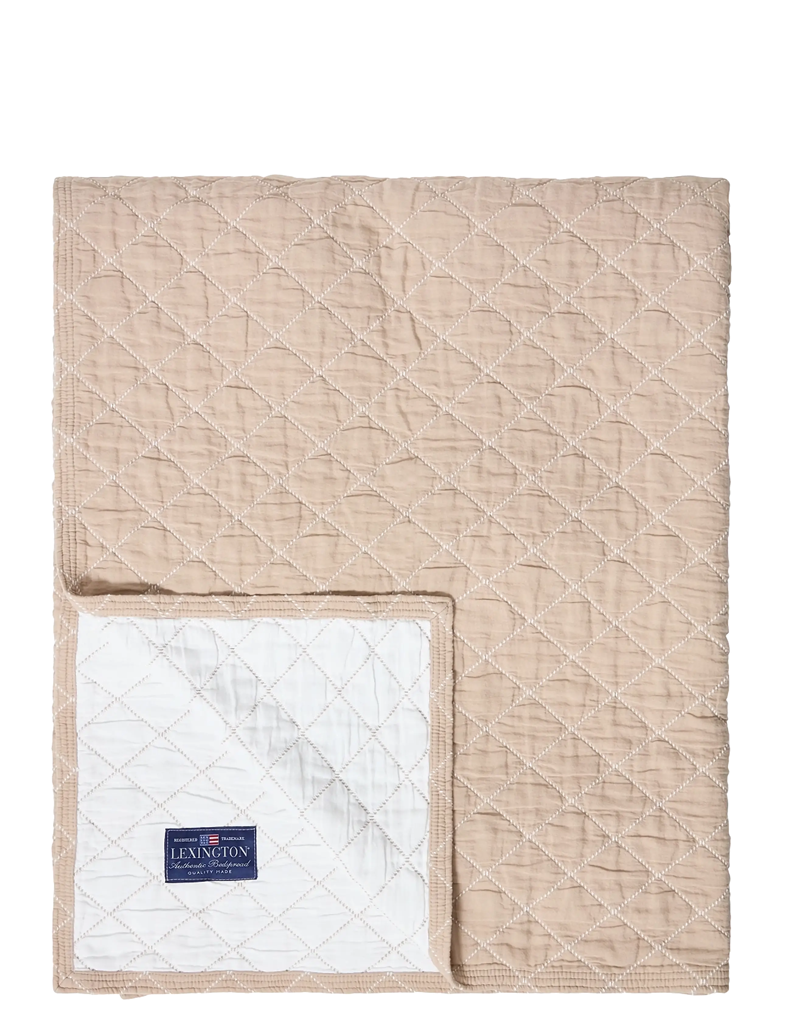 Lexington Home Jacquard Organic Cotton Bedspread, Sengetæppe, Beige, Str: 260X240