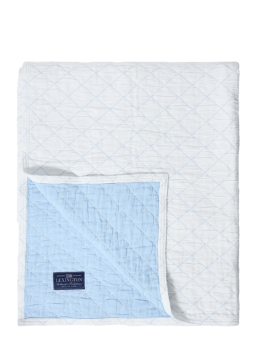 Lexington Home - Jacquard Organic Cotton Bedspread - tagesdecken - white/blue - 0