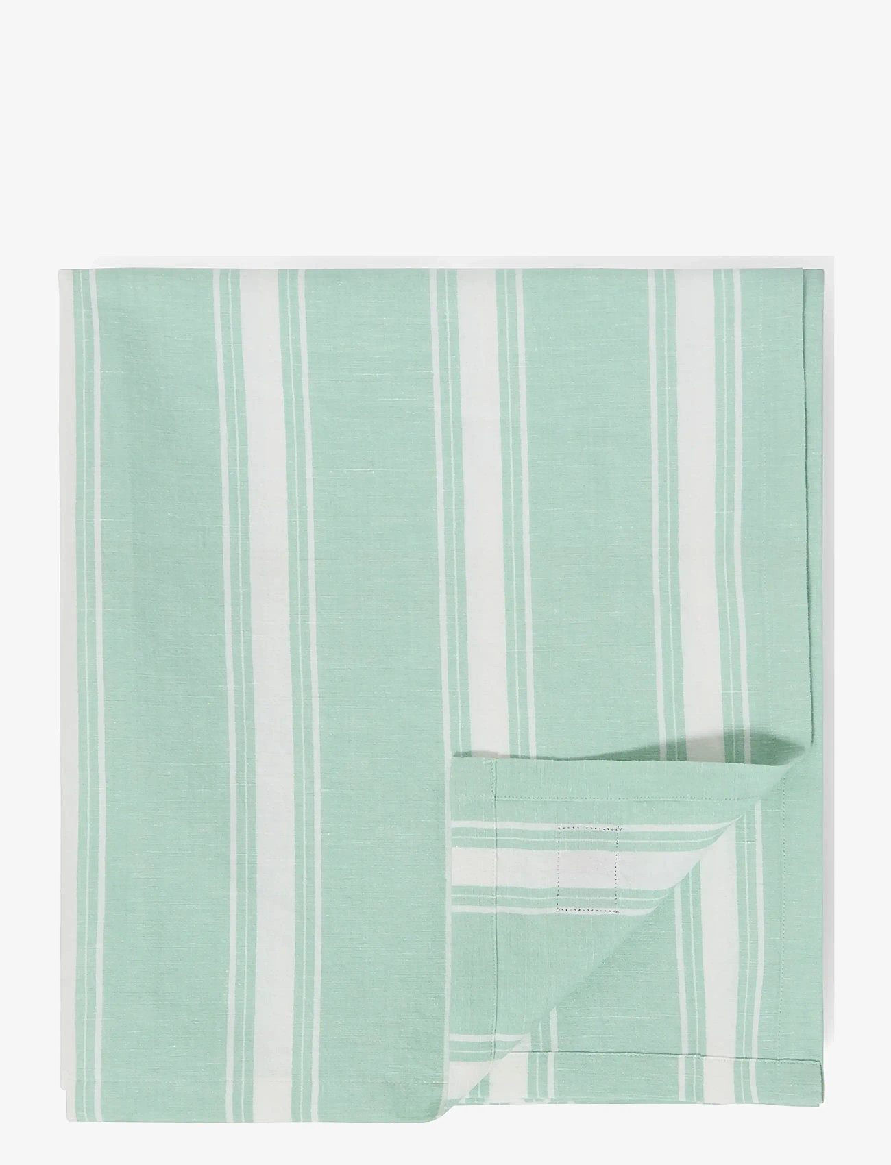 Lexington Home - Striped Linen/Cotton Tablecloth - tablecloths & runners - green/white - 1