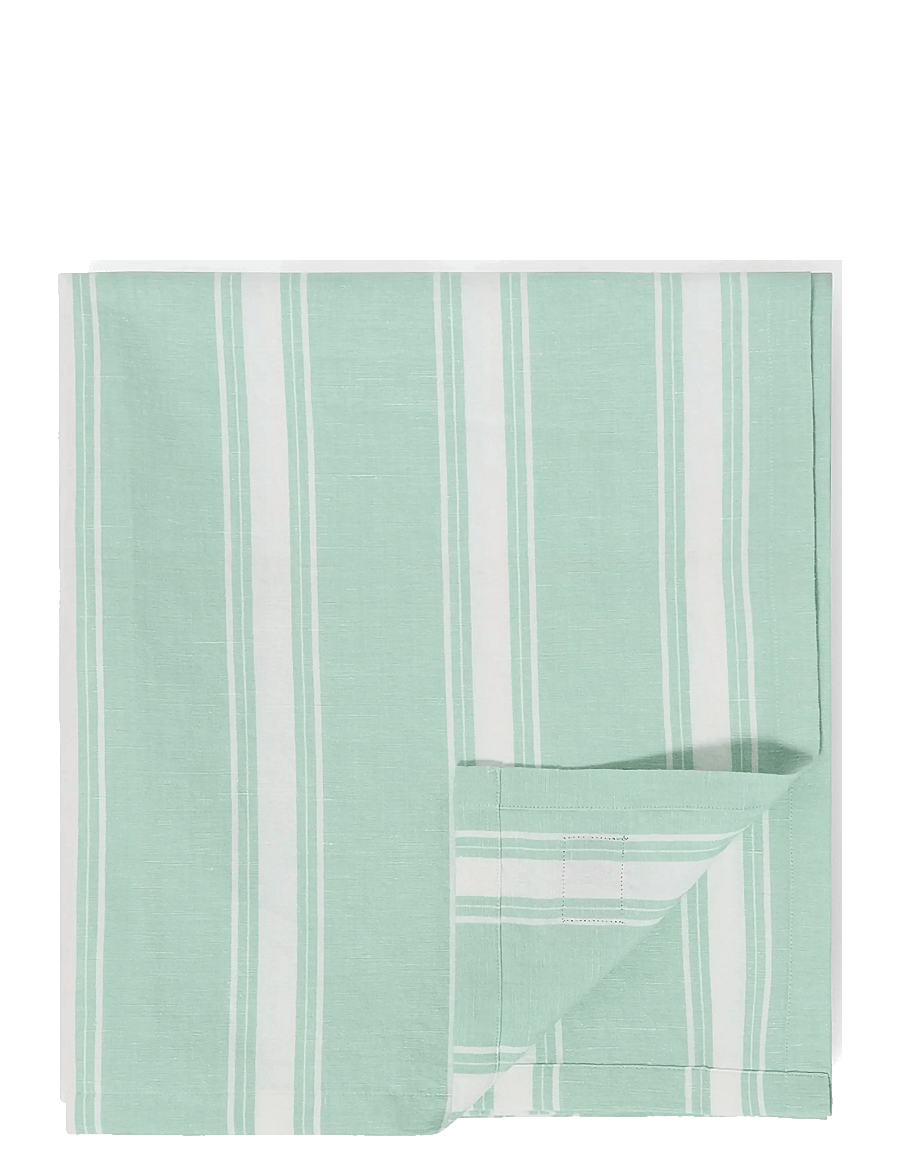 Lexington Home - Striped Linen/Cotton Tablecloth - tischdecken & tischläufer - green/white - 1
