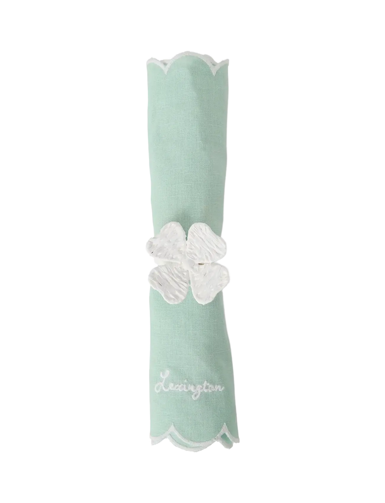 Lexington Home - Scallop Linen/Cotton Napkin - stoffservietten - green - 1