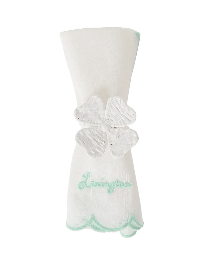 Lexington Home - Scallop Linen/Cotton Napkin - linen- & cotton napkins - white - 1