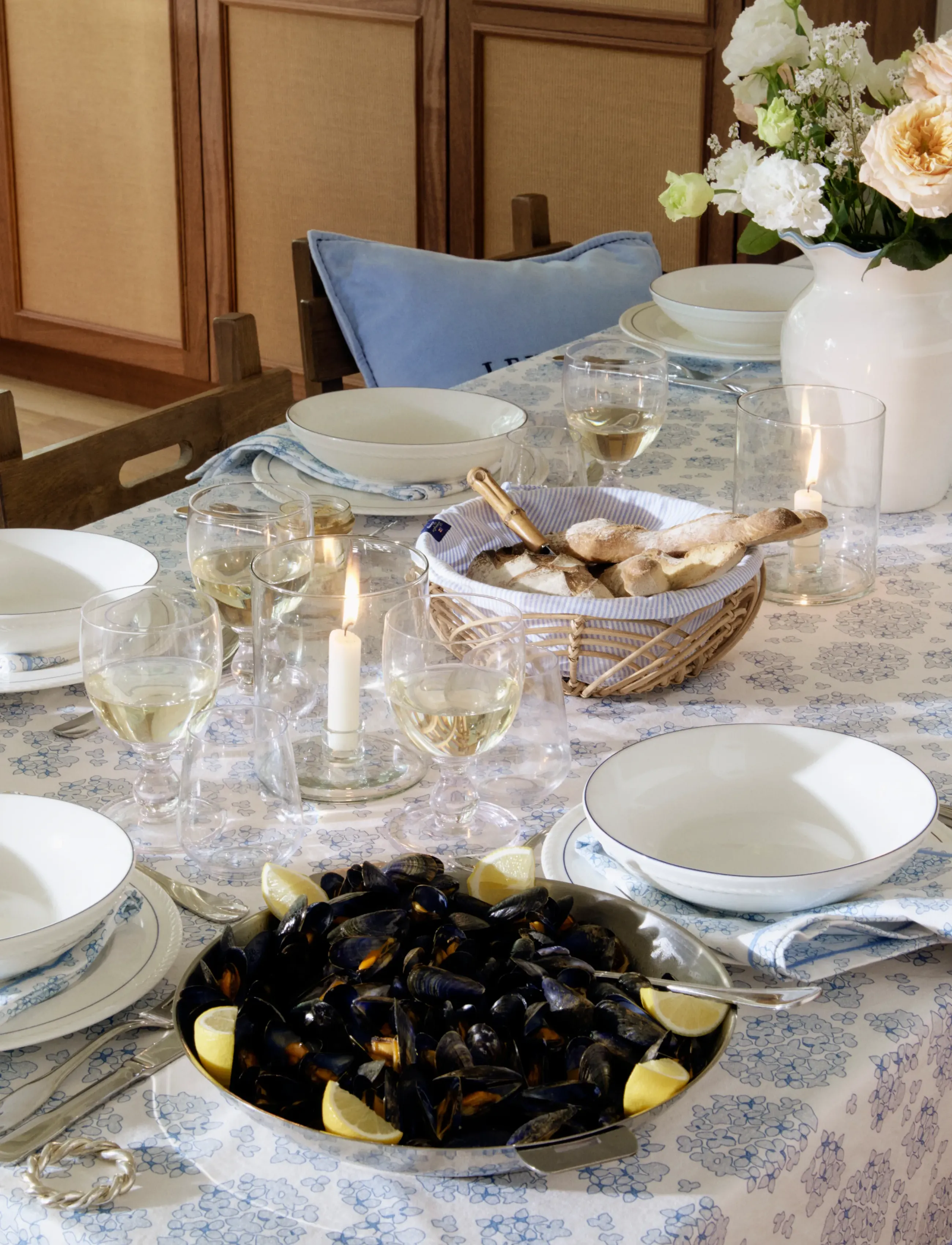Lexington Home Scallop Linen/Cotton Napkin, 40X40, White, Servietter > Stofservietter, Unisex