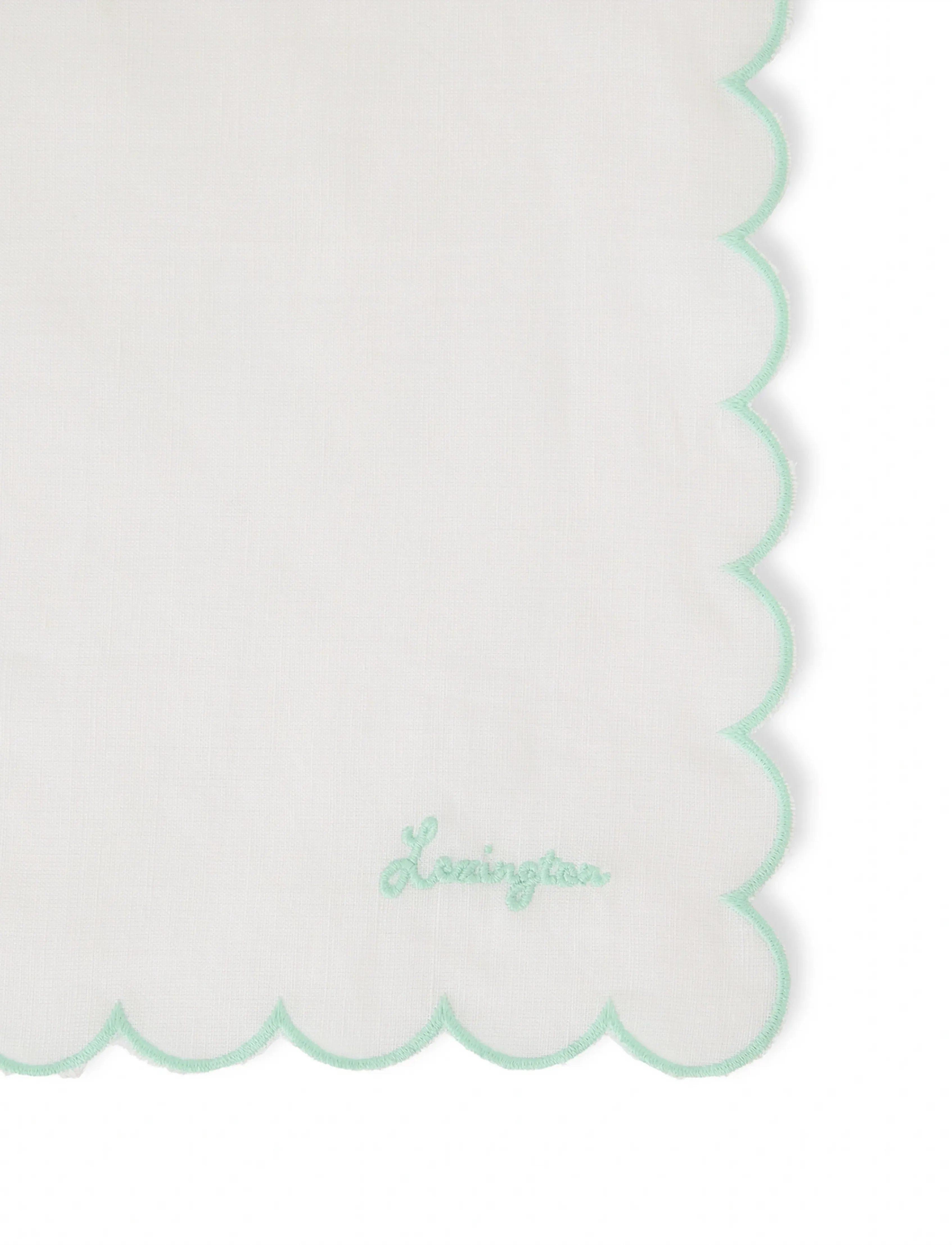 Lexington Home - Scallop Linen/Cotton Napkin - stofservietter - white - 3