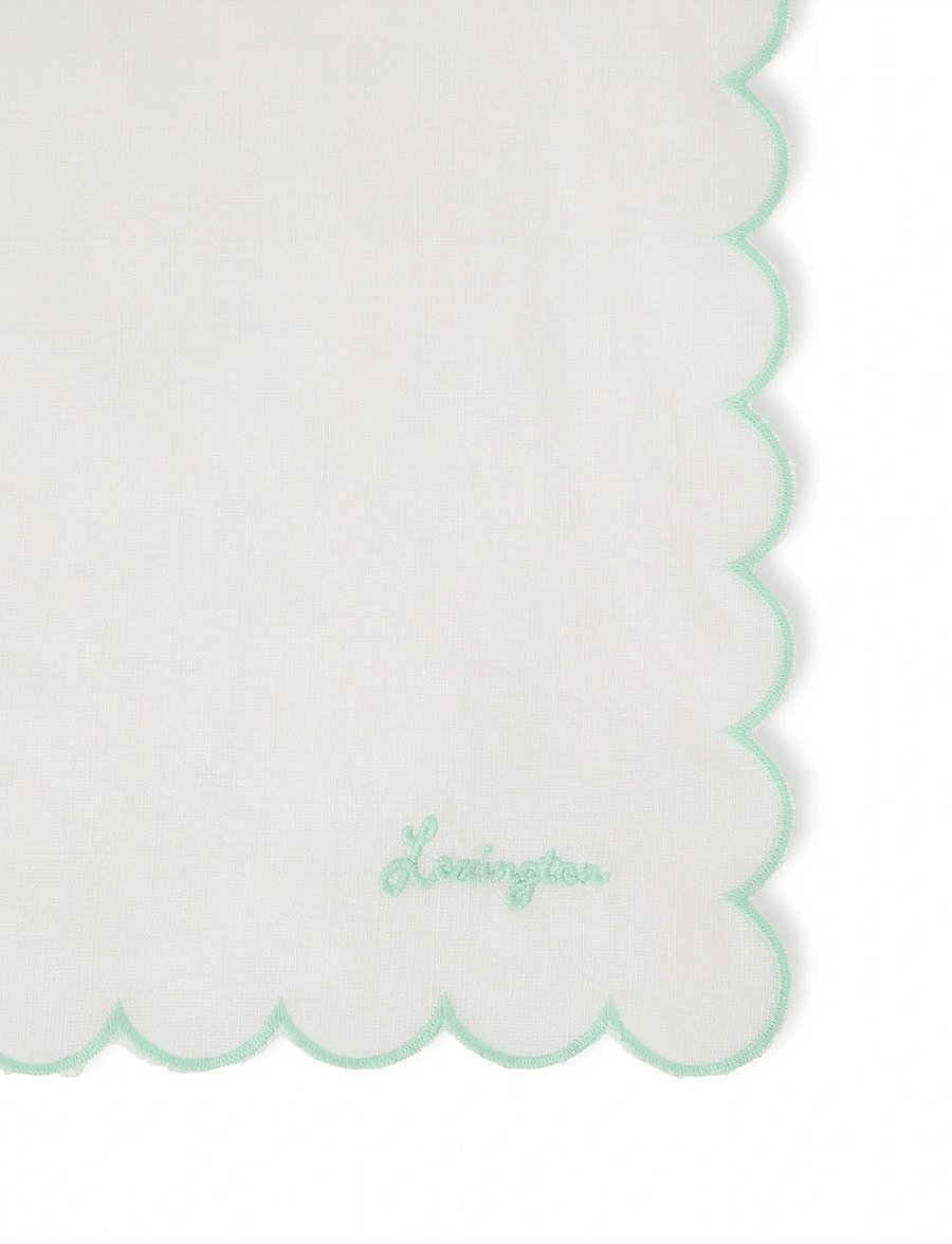 Lexington Home - Scallop Linen/Cotton Napkin - stoffservietten - white - 3