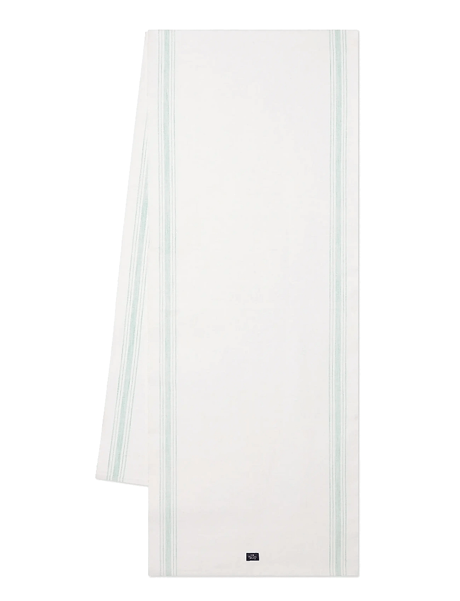 Lexington Home - Striped Organic Cotton Runner - tischdecken & tischläufer - white/green - 0