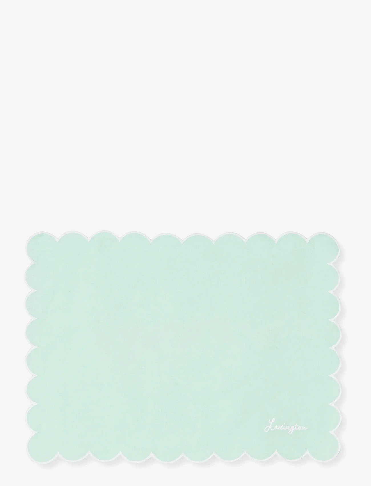Lexington Home - Scallop Waxed Linen/Cotton Placemat - bordbrikker - green - 0