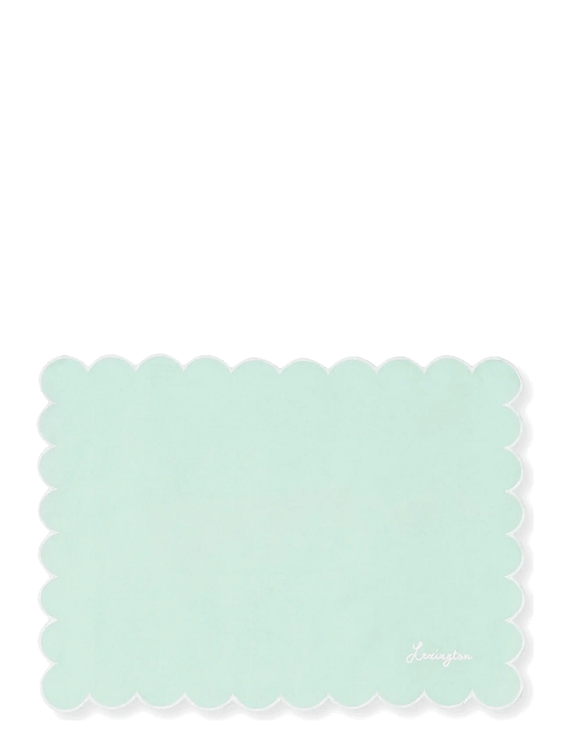 Lexington Home - Scallop Waxed Linen/Cotton Placemat - bordbrikker - green - 0