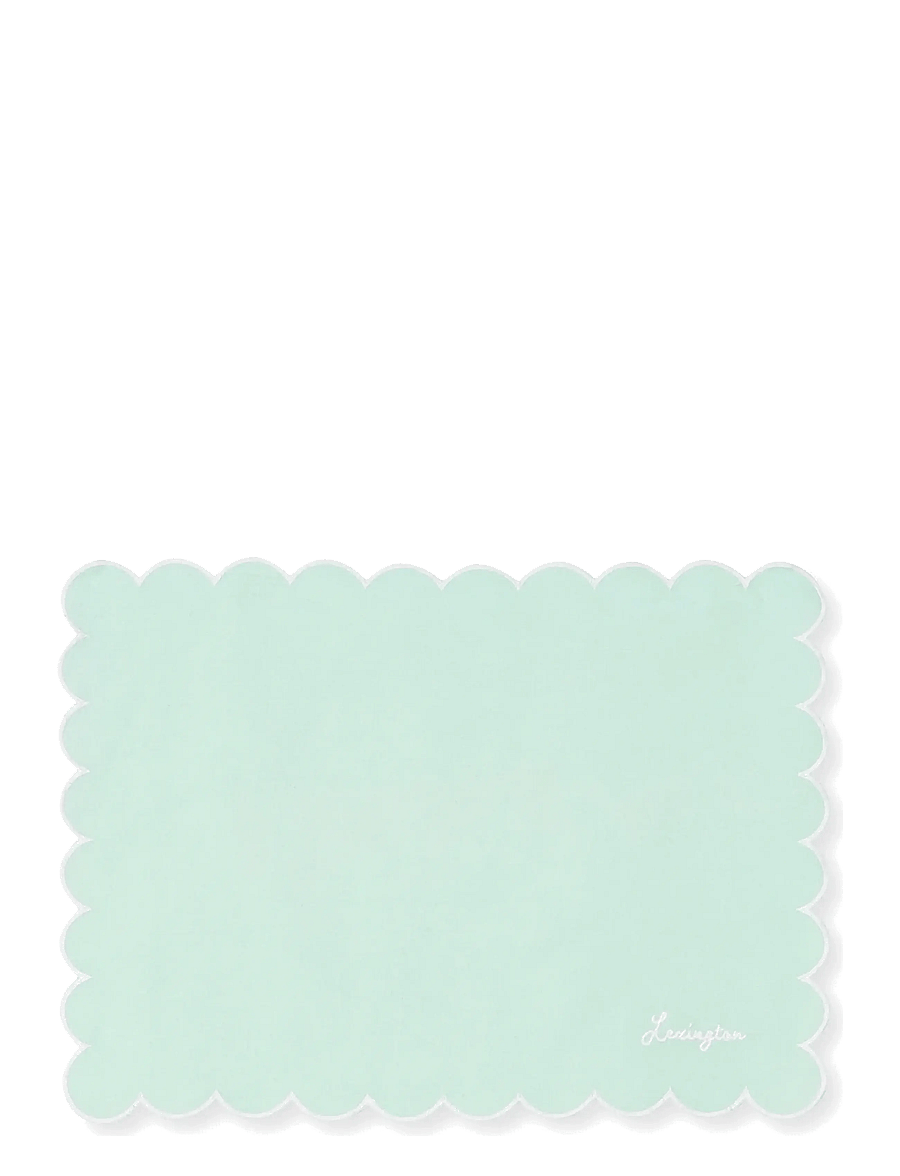 Lexington Home - Scallop Waxed Linen/Cotton Placemat - taldrikualused - green - 1