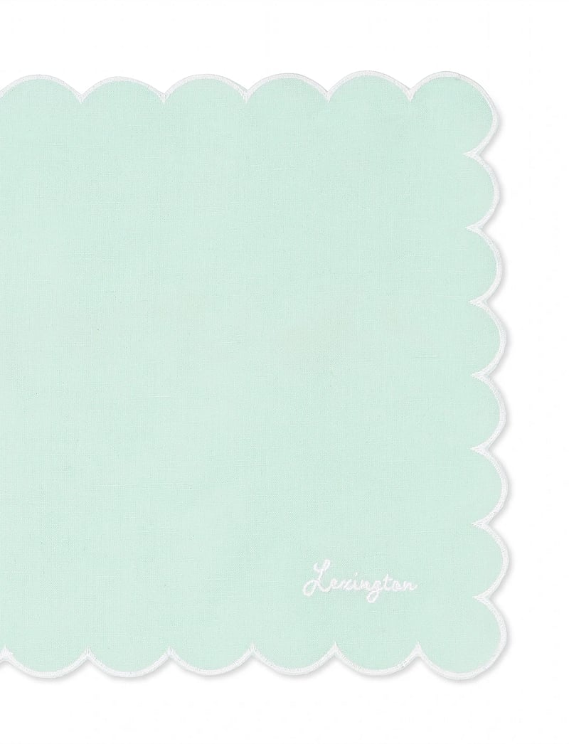 Lexington Home - Scallop Waxed Linen/Cotton Placemat - bordbrikker - green - 2