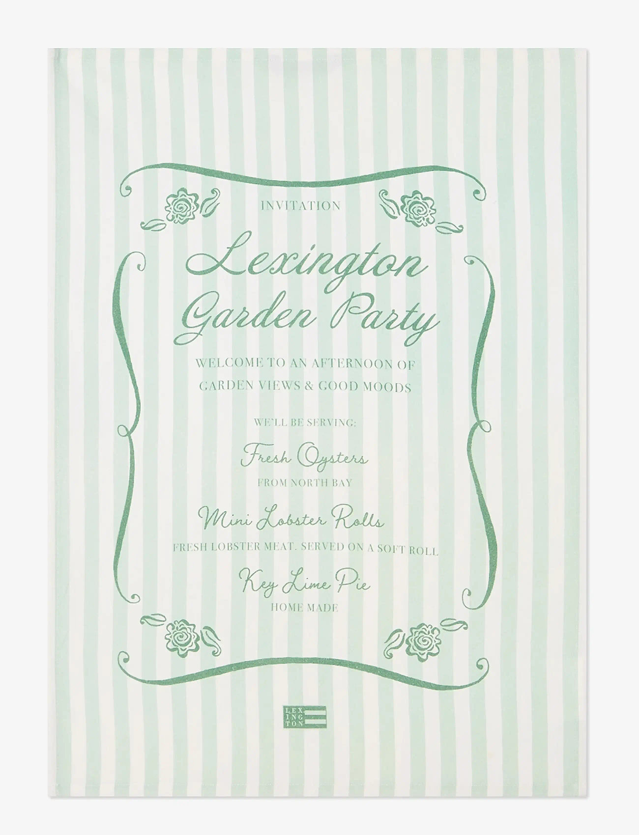 Lexington Home - Garden Party Org Cotton Kitchen Towel - tea towels - green/white - 0