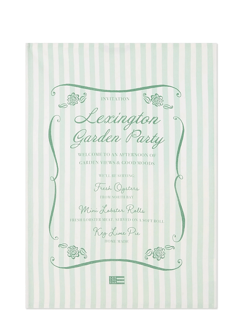 Lexington Home - Garden Party Org Cotton Kitchen Towel - tea towels - green/white - 0