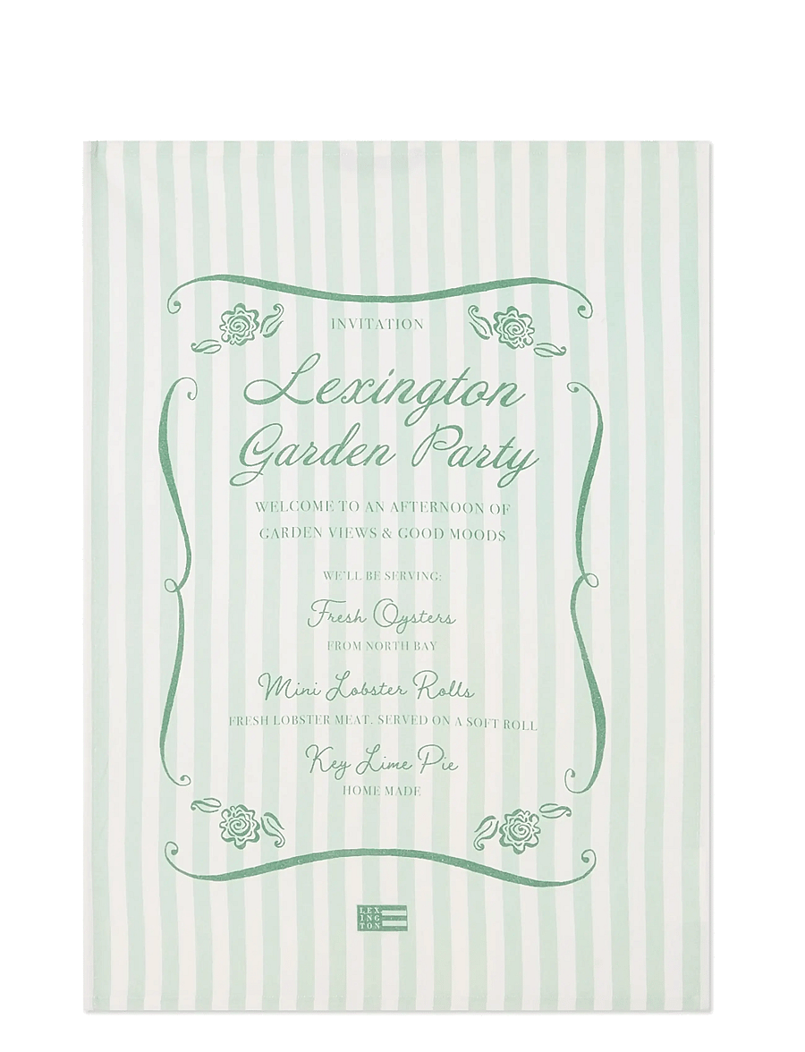 Lexington Home - Garden Party Org Cotton Kitchen Towel - köögirätikud - green/white - 1