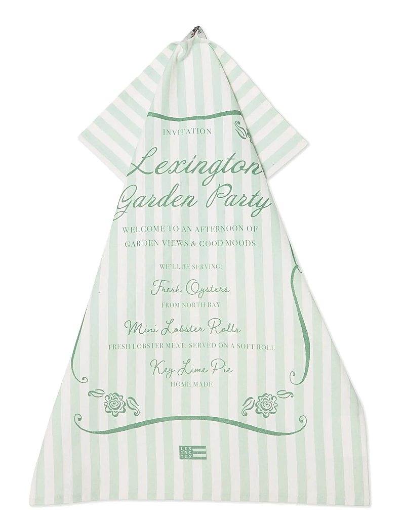 Lexington Home - Garden Party Org Cotton Kitchen Towel - tea towels - green/white - 1