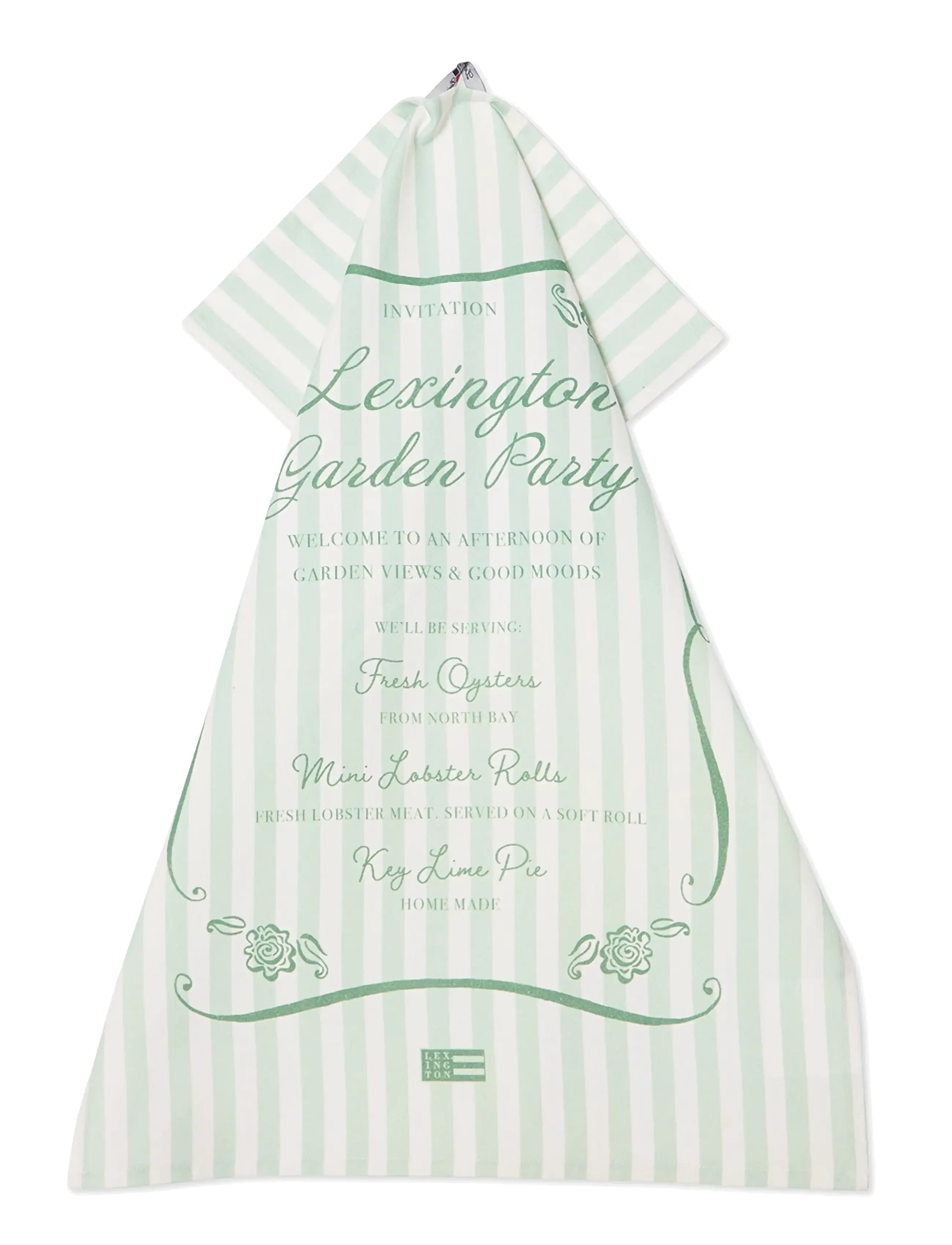 Lexington Home - Garden Party Org Cotton Kitchen Towel - torchons - green/white - 2