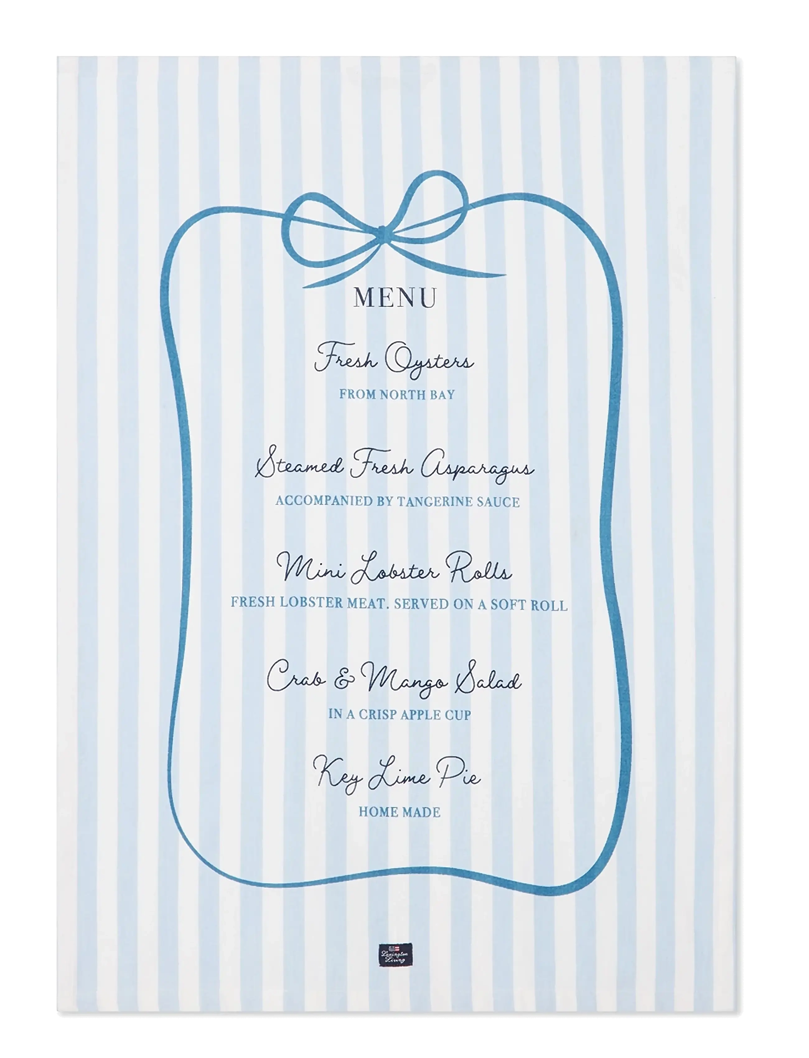 Lexington Home Party Menu Org Cotton Kitchen Towel, Kitchen Håndklæde, Blå, Str: 50X70