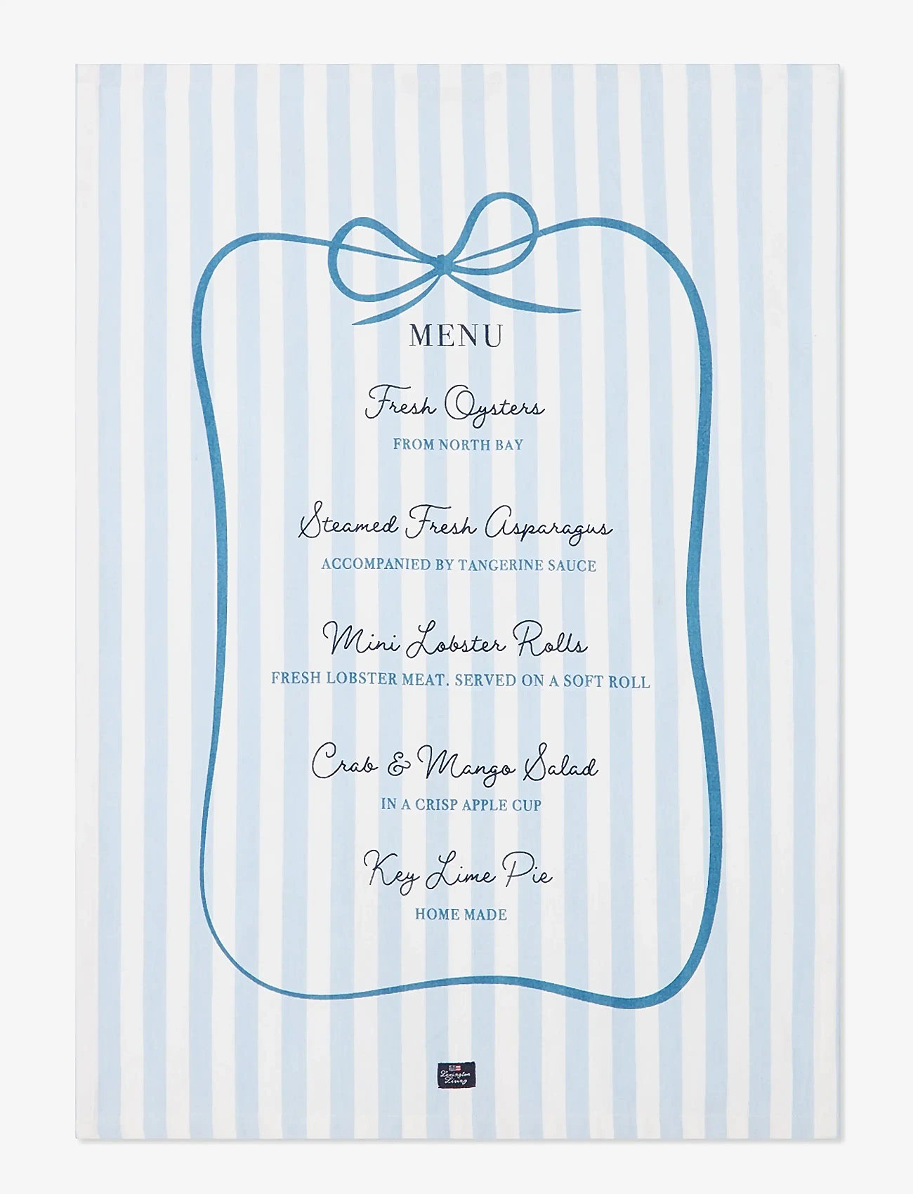 Lexington Home - Party Menu Org Cotton Kitchen Towel - blue/white - 0