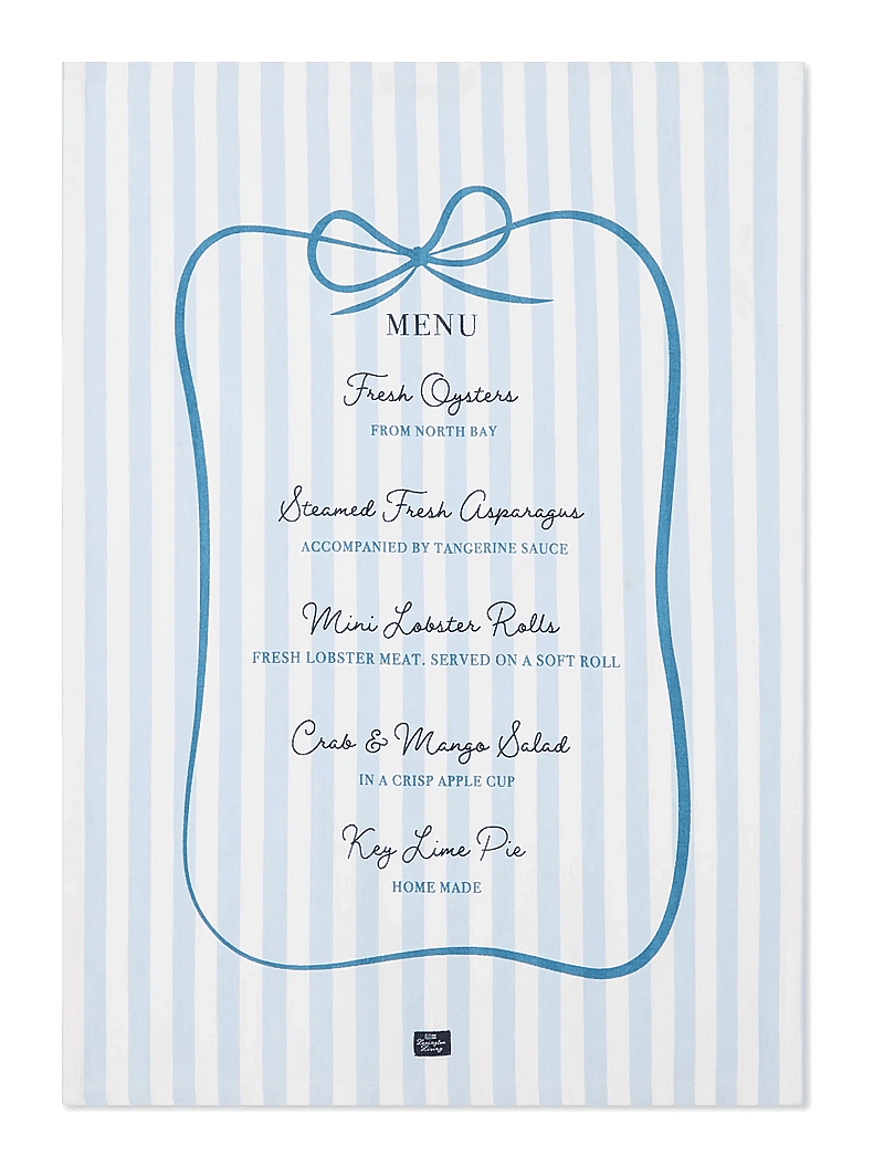 Lexington Home - Party Menu Org Cotton Kitchen Towel - blue/white - 0