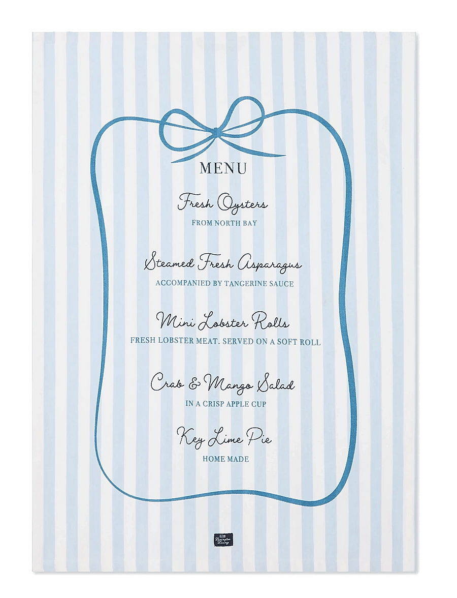 Lexington Home - Party Menu Org Cotton Kitchen Towel - köögirätikud - blue/white - 1