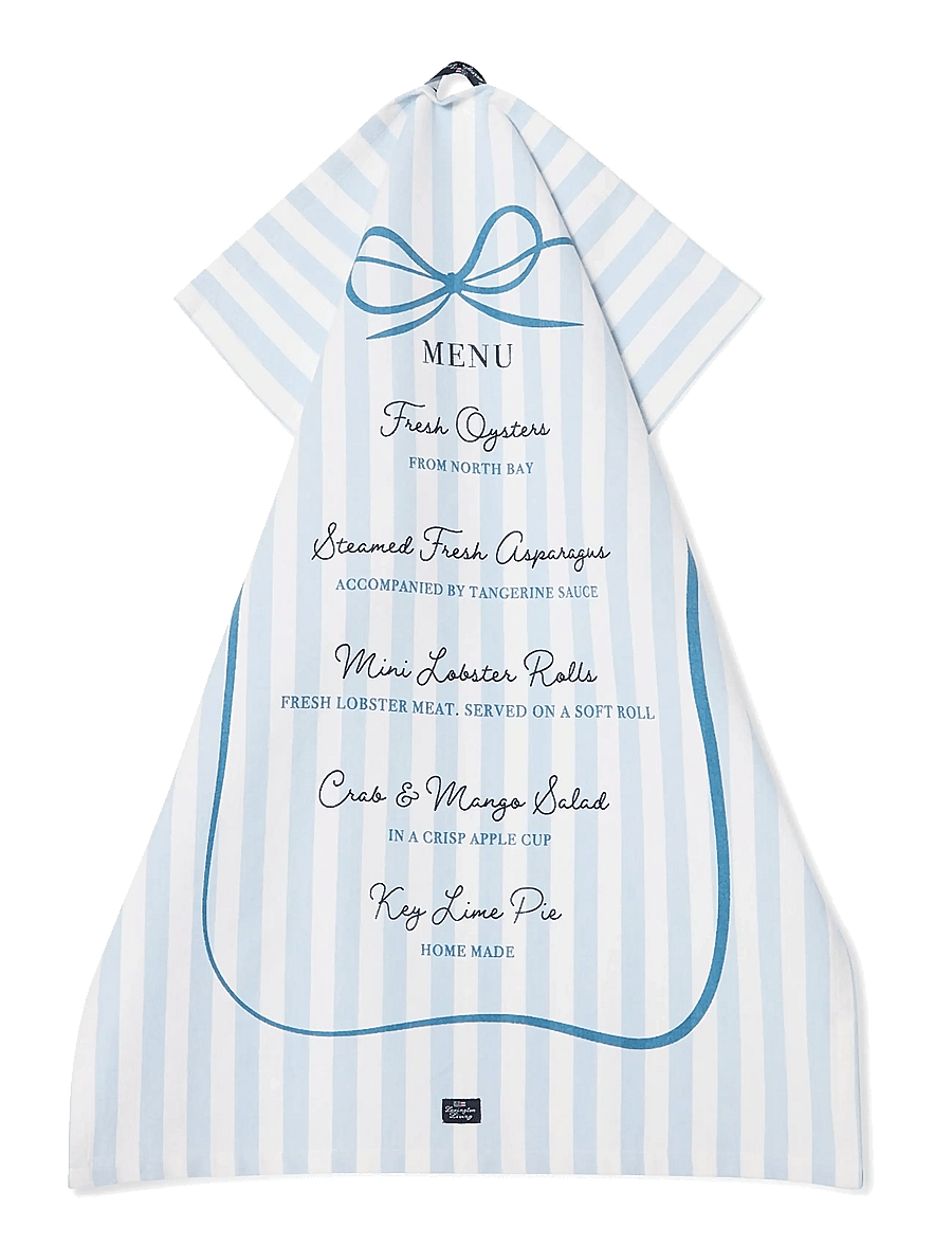 Lexington Home - Party Menu Org Cotton Kitchen Towel - köögirätikud - blue/white - 2