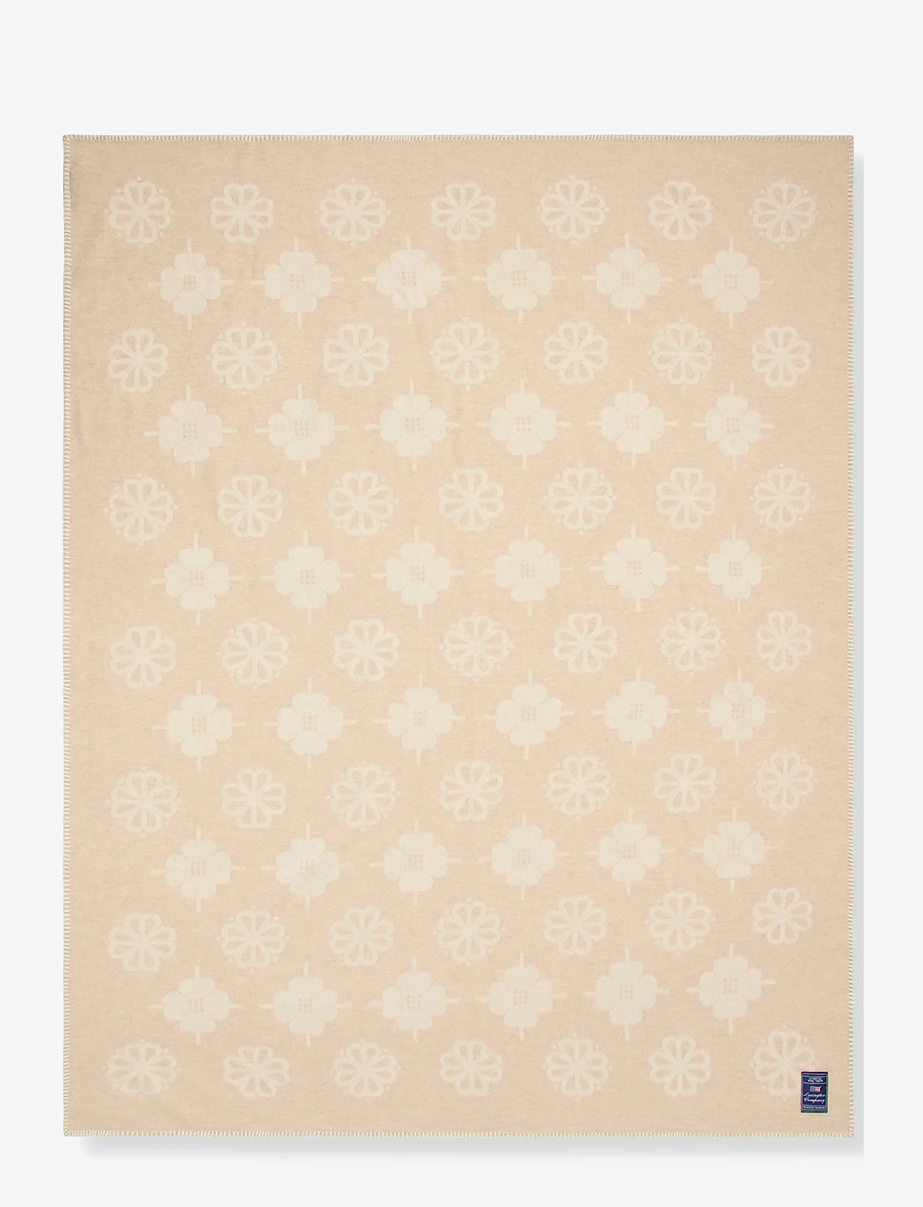 Lexington Home - Floral Jacquard Recycled Wool Throw - pleedid - beige/white - 1