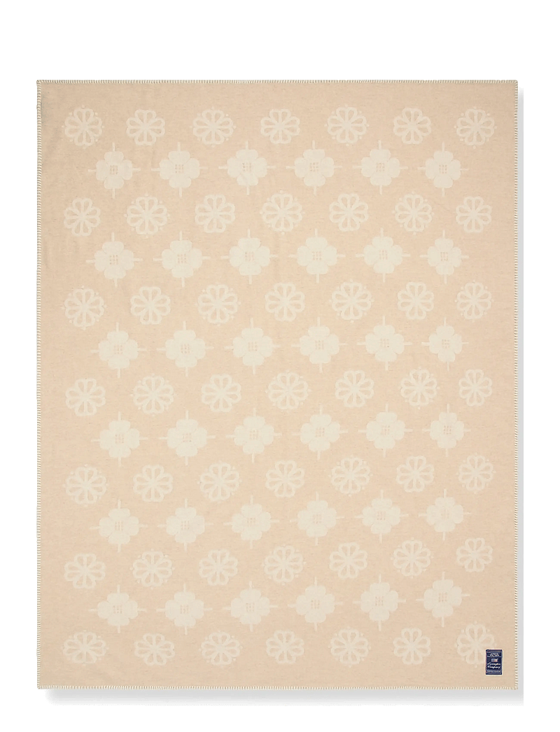 Lexington Home - Floral Jacquard Recycled Wool Throw - pleedid - beige/white - 1