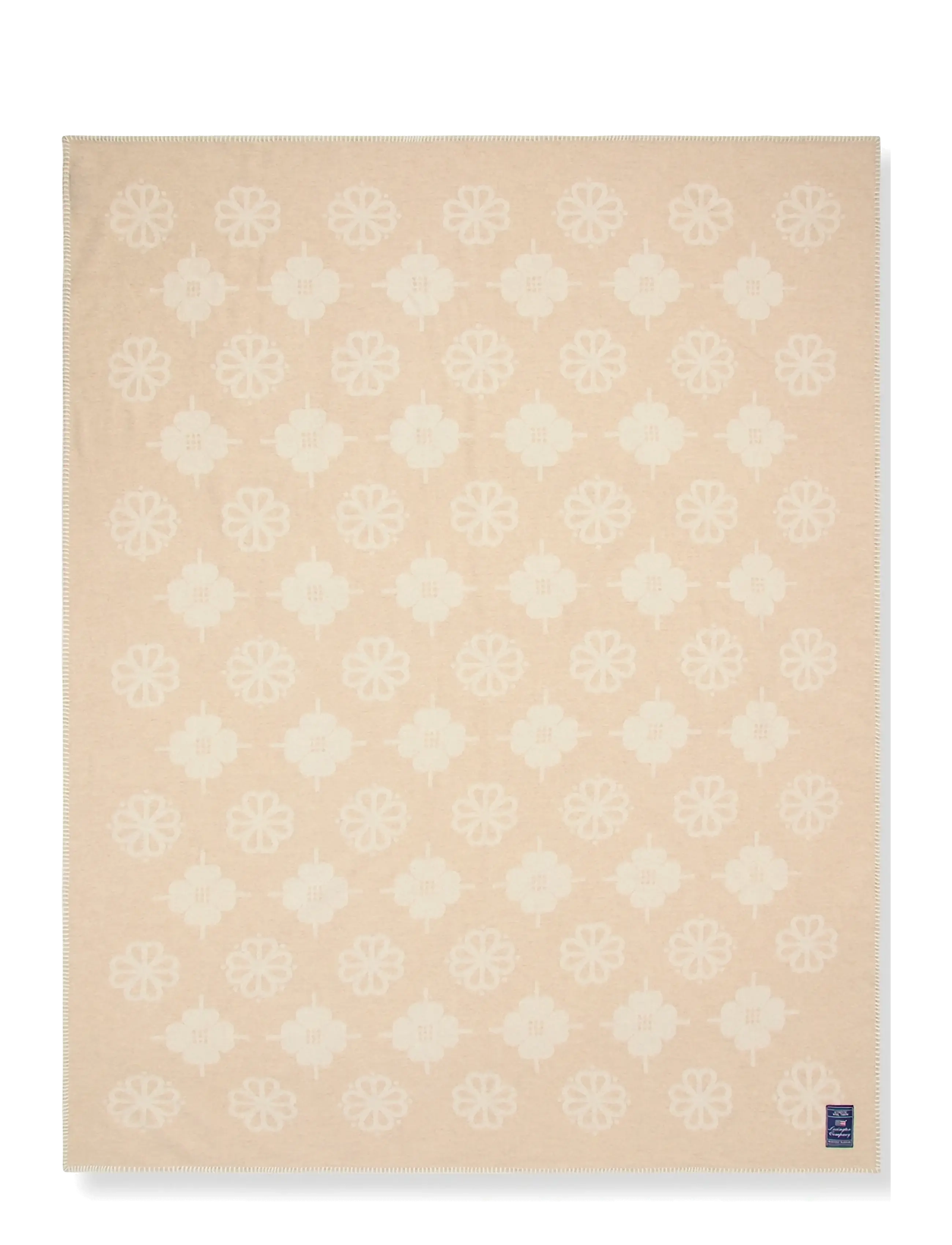 Lexington Home - Floral Jacquard Recycled Wool Throw - udendørstekstiler - beige/white - 2