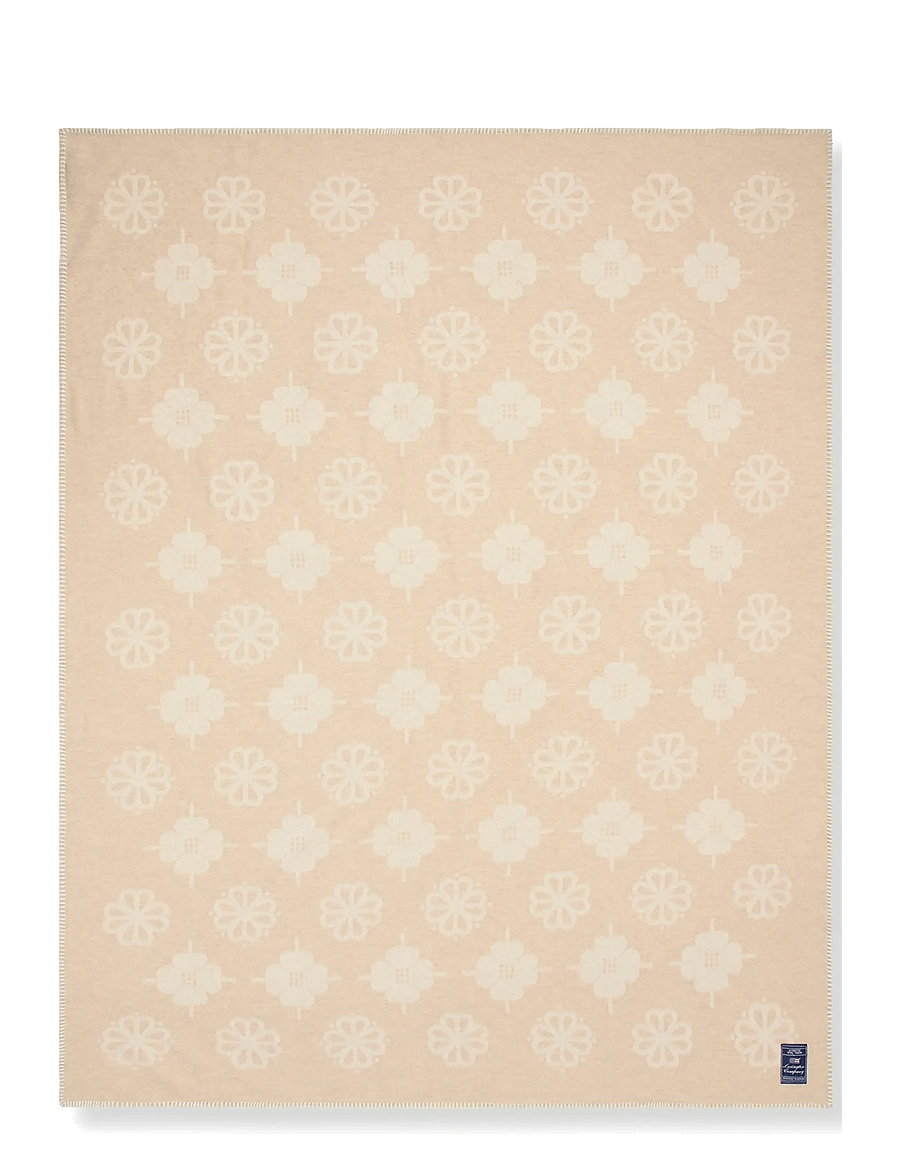 Lexington Home - Floral Jacquard Recycled Wool Throw - tekstiilid välitingimustes - beige/white - 2