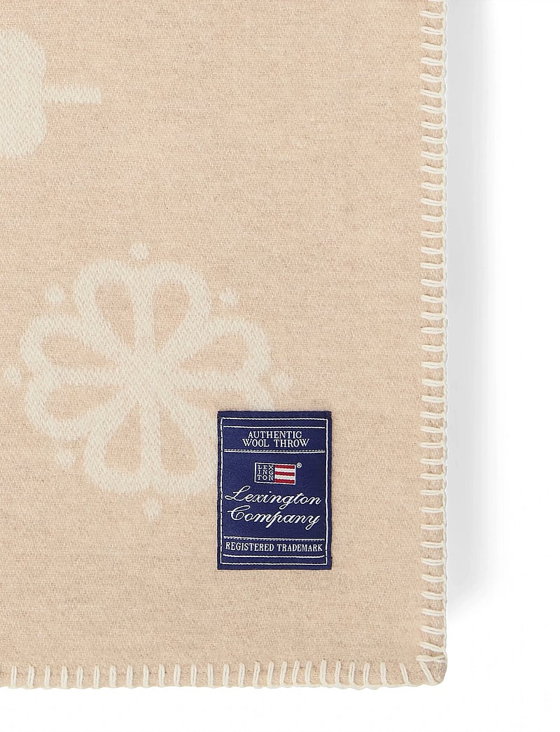 Lexington Home - Floral Jacquard Recycled Wool Throw - pleedid - beige/white - 4