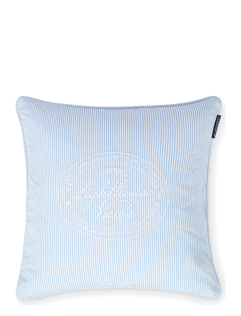Lexington Home - Blue/White Striped Organic Cotton Pillow Cover - blue/white - 0