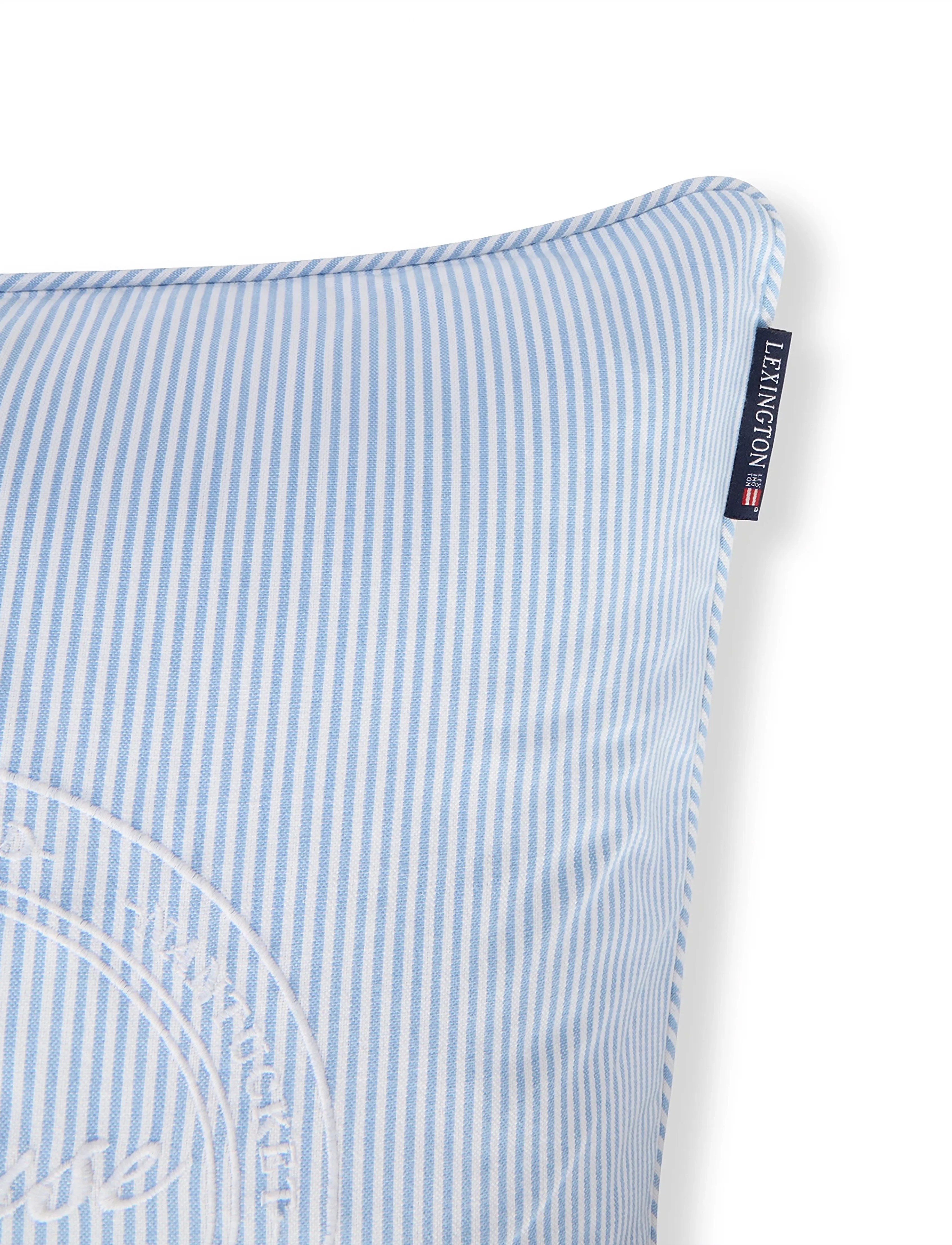 Lexington Home - Blue/White Striped Organic Cotton Pillow Cover - blue/white - 3
