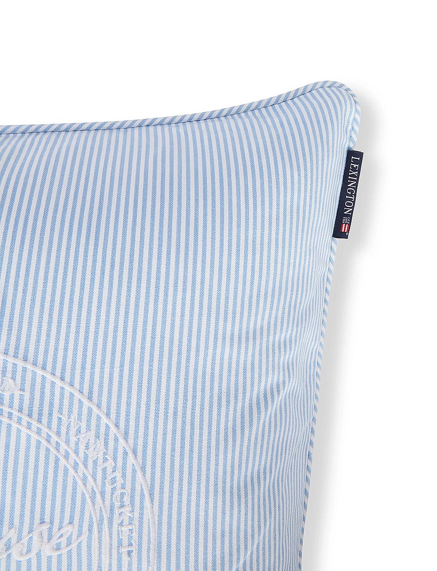 Lexington Home - Blue/White Striped Organic Cotton Pillow Cover - blue/white - 3