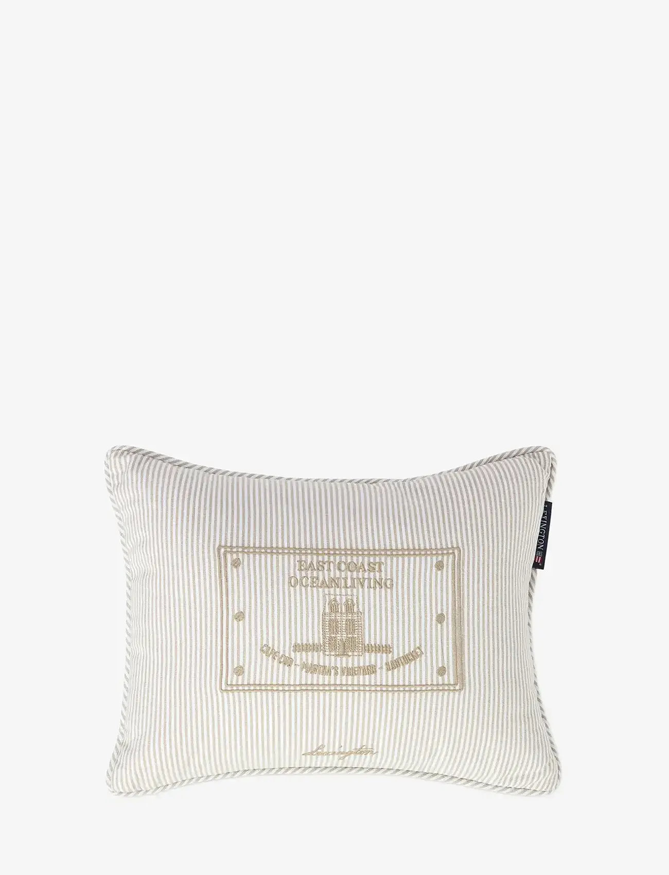 Lexington Home - Beige/White Striped Organic Cotton 40x30 Pillow - kissen - beige/white - 0