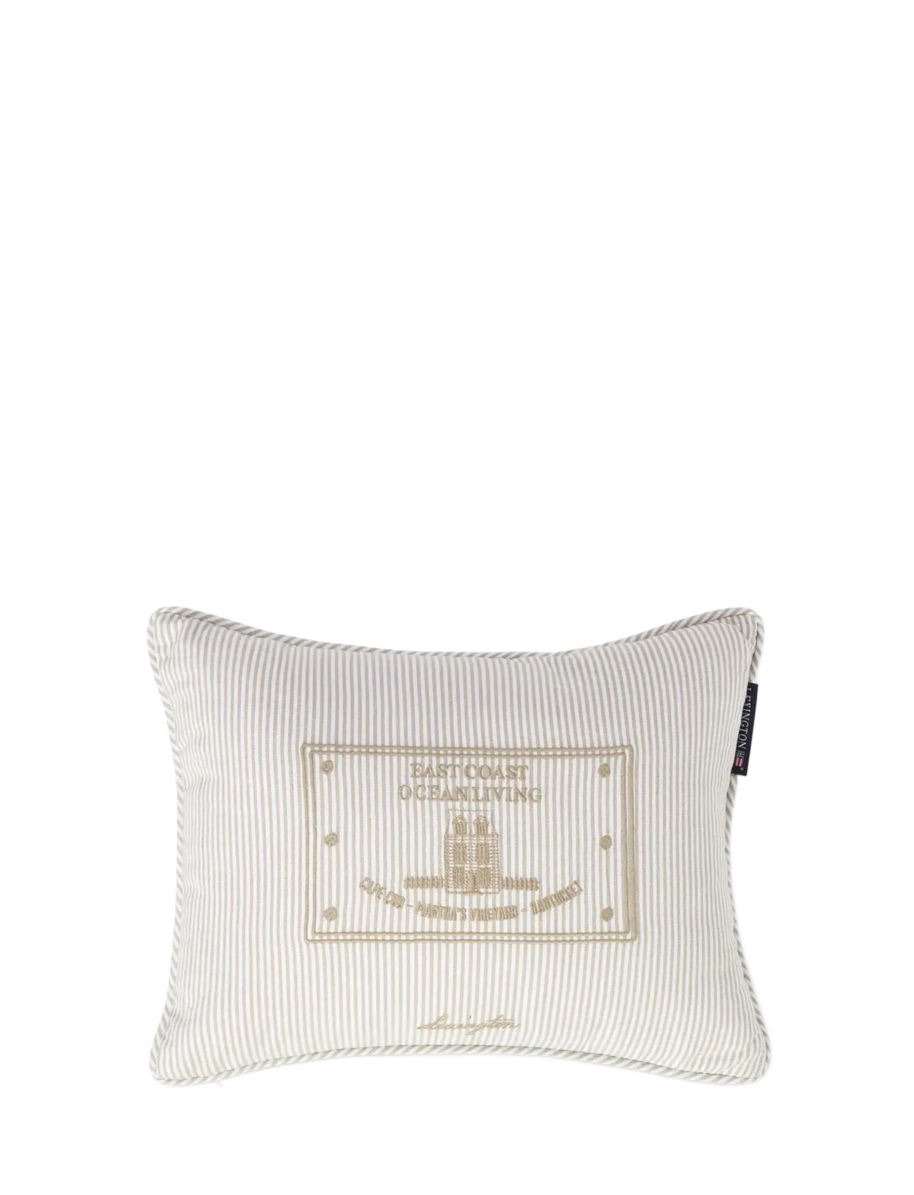 Lexington Home Beige/White Striped Organic Cotton 40x30 Pillow - Textilier - BEIGE/WHITE / cream