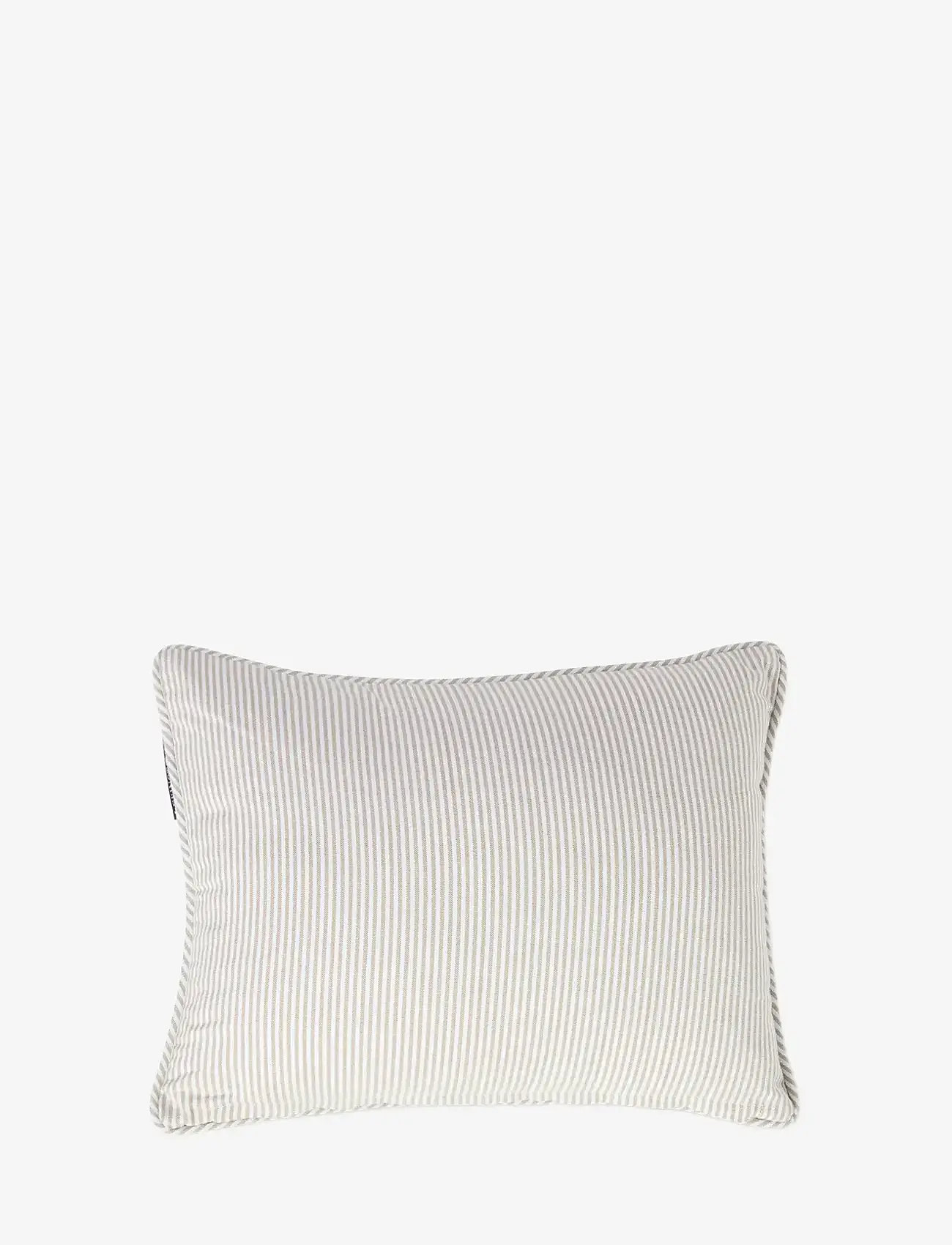Lexington Home - Beige/White Striped Organic Cotton 40x30 Pillow - kissen - beige/white - 1