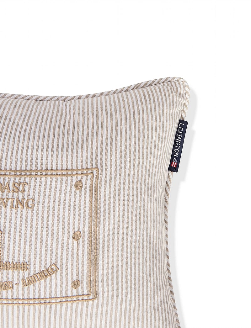 Lexington Home - Beige/White Striped Organic Cotton 40x30 Pillow - kissen - beige/white - 4