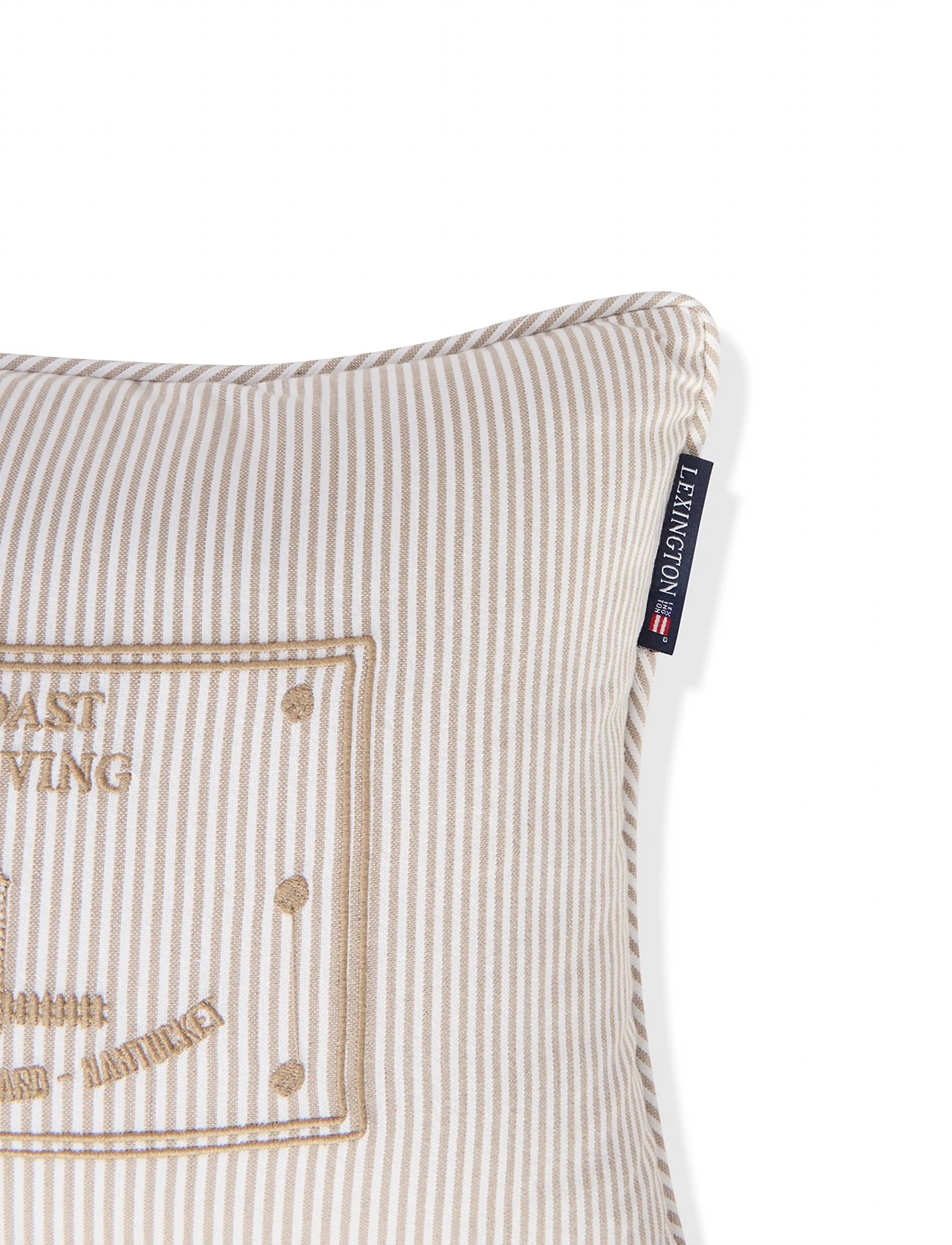 Lexington Home - Beige/White Striped Organic Cotton 40x30 Pillow - beige/white - 4