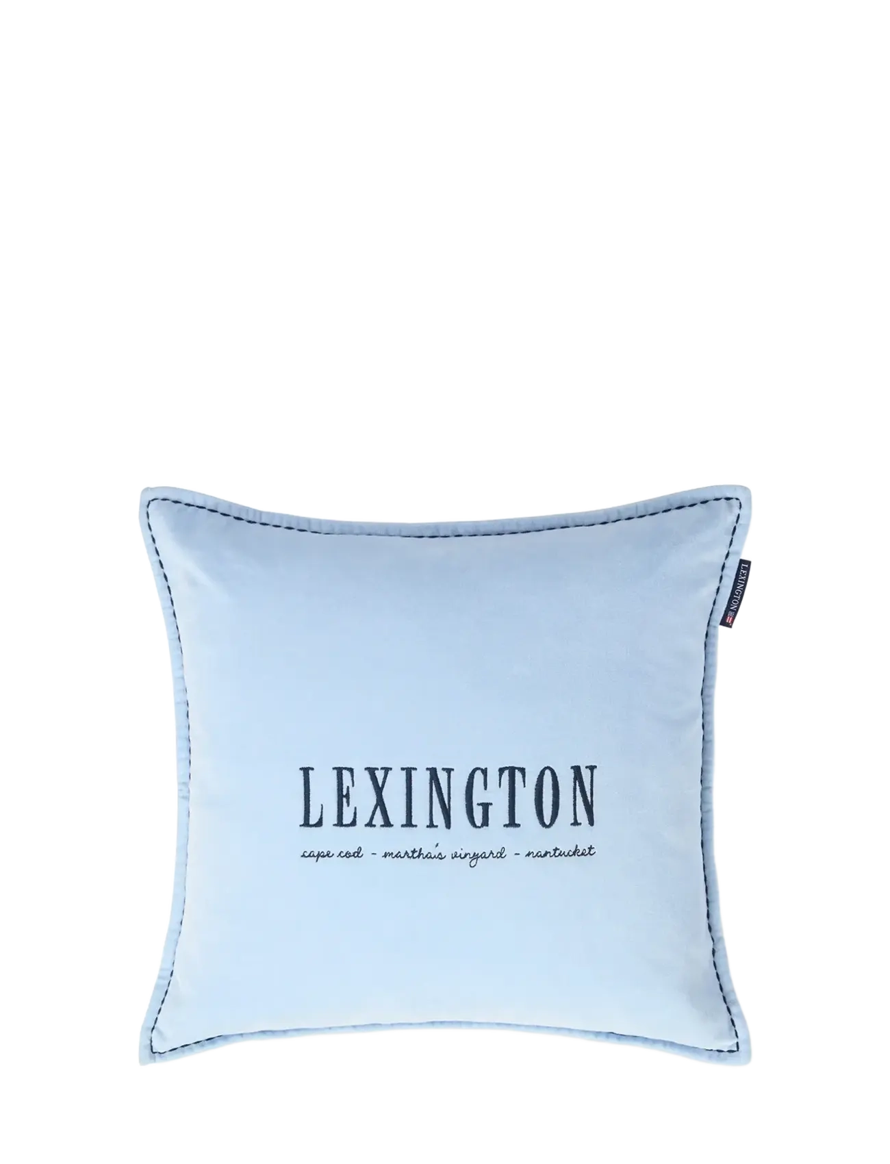 Lexington Home Blue Logo Organic Cotton Velvet Pillow Cover - Tekstiler - BLUE / blue